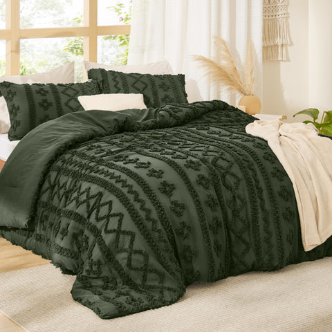 Bedsure pillow shams detail showing matching tufted design and finished look