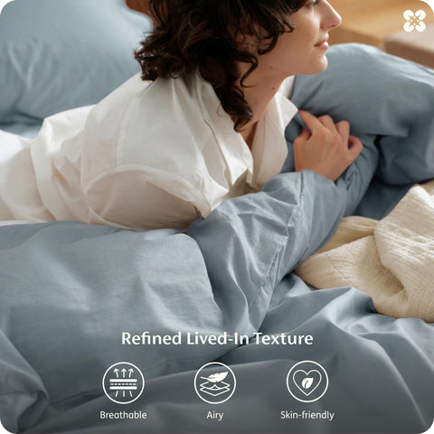 Bedsure two pillow shams with flanged edge showing neat finish and coordinated look
