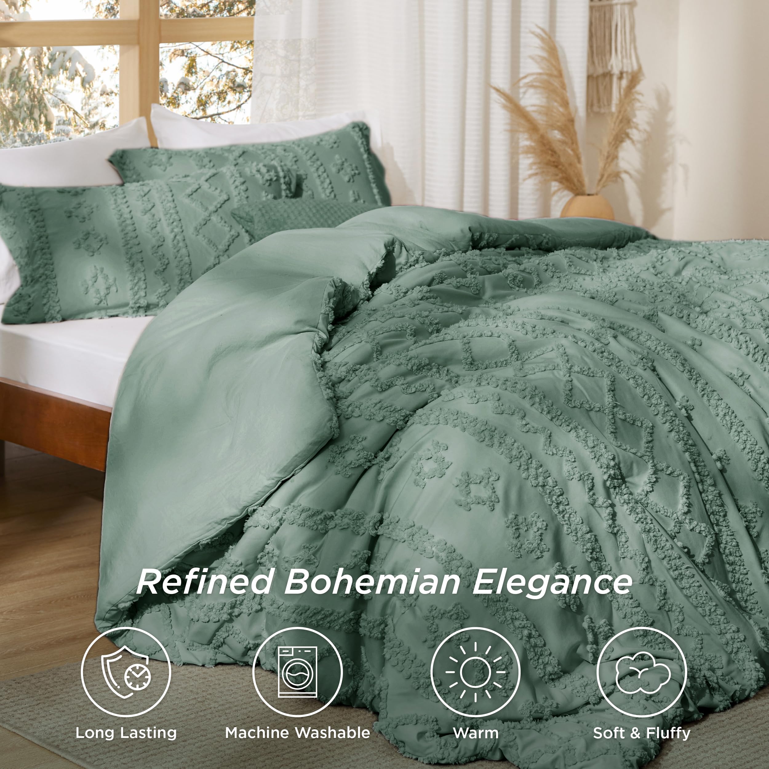 Bedsure pillow shams displayed to show matching set and coordinated comfort