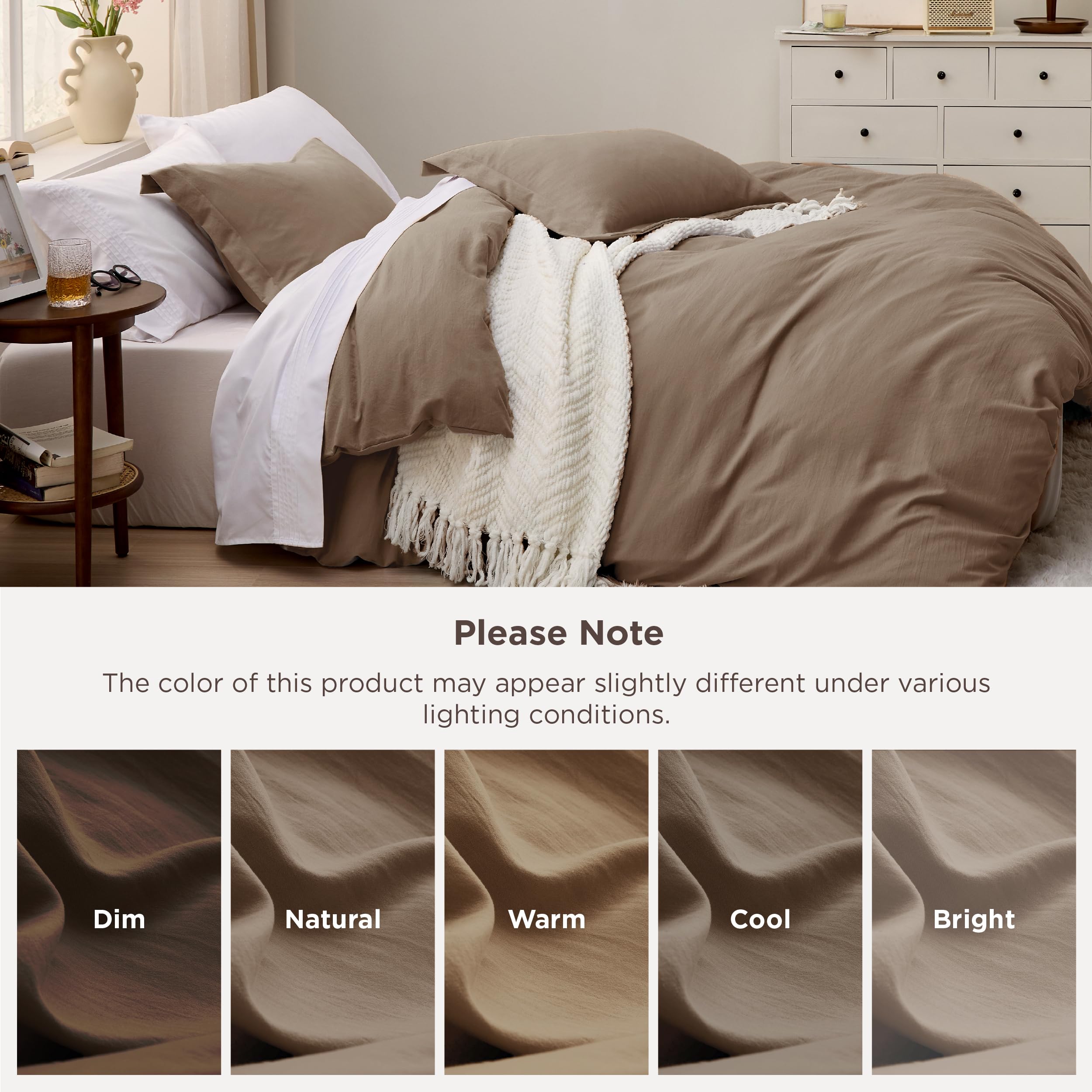 Bedsure pillow shams front view showing matching design and easy coordination