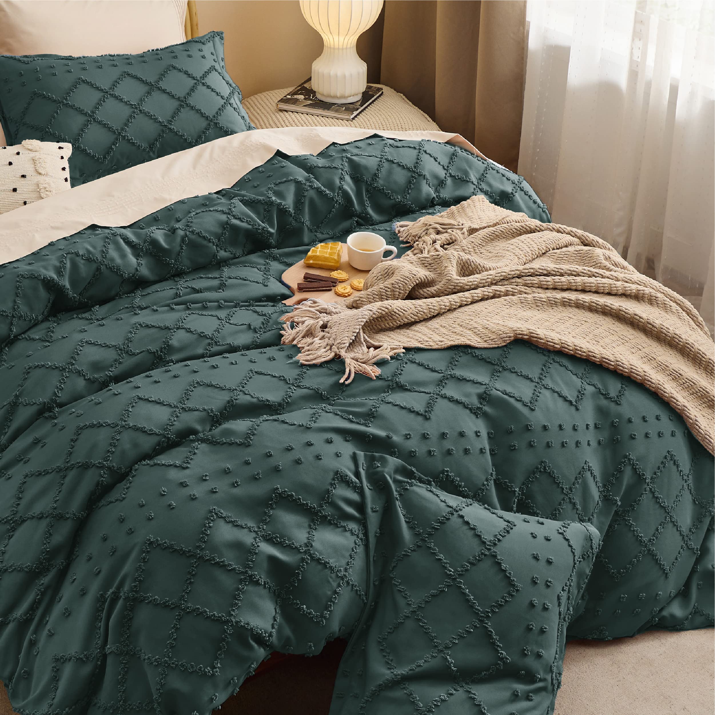 Bedsure matching pillow shams front view providing coordinated style and comfort