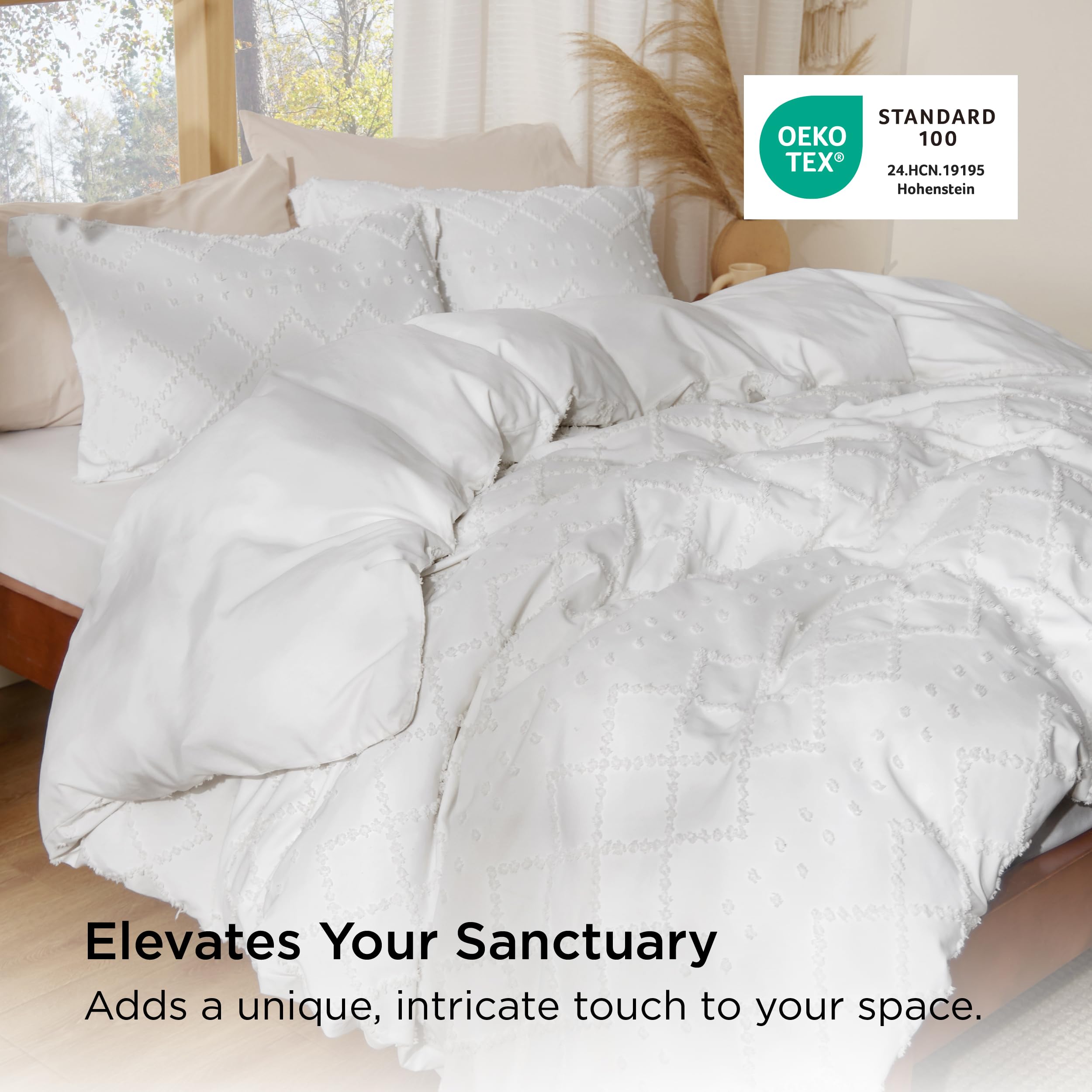Bedsure pillow shams front view matching duvet for coordinated bedroom look