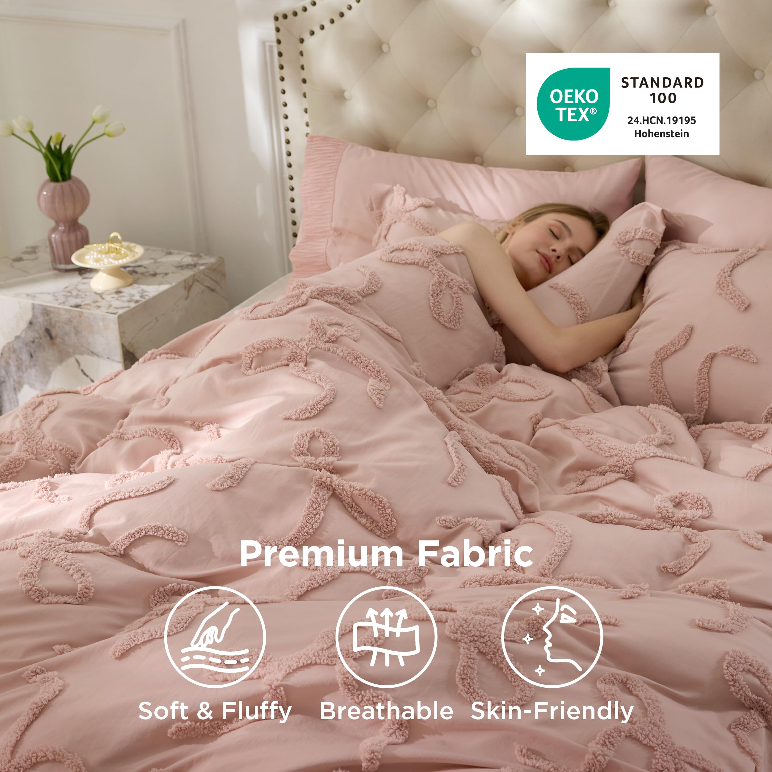 Bedsure pillow shams displayed front view matching comforter for coordinated look