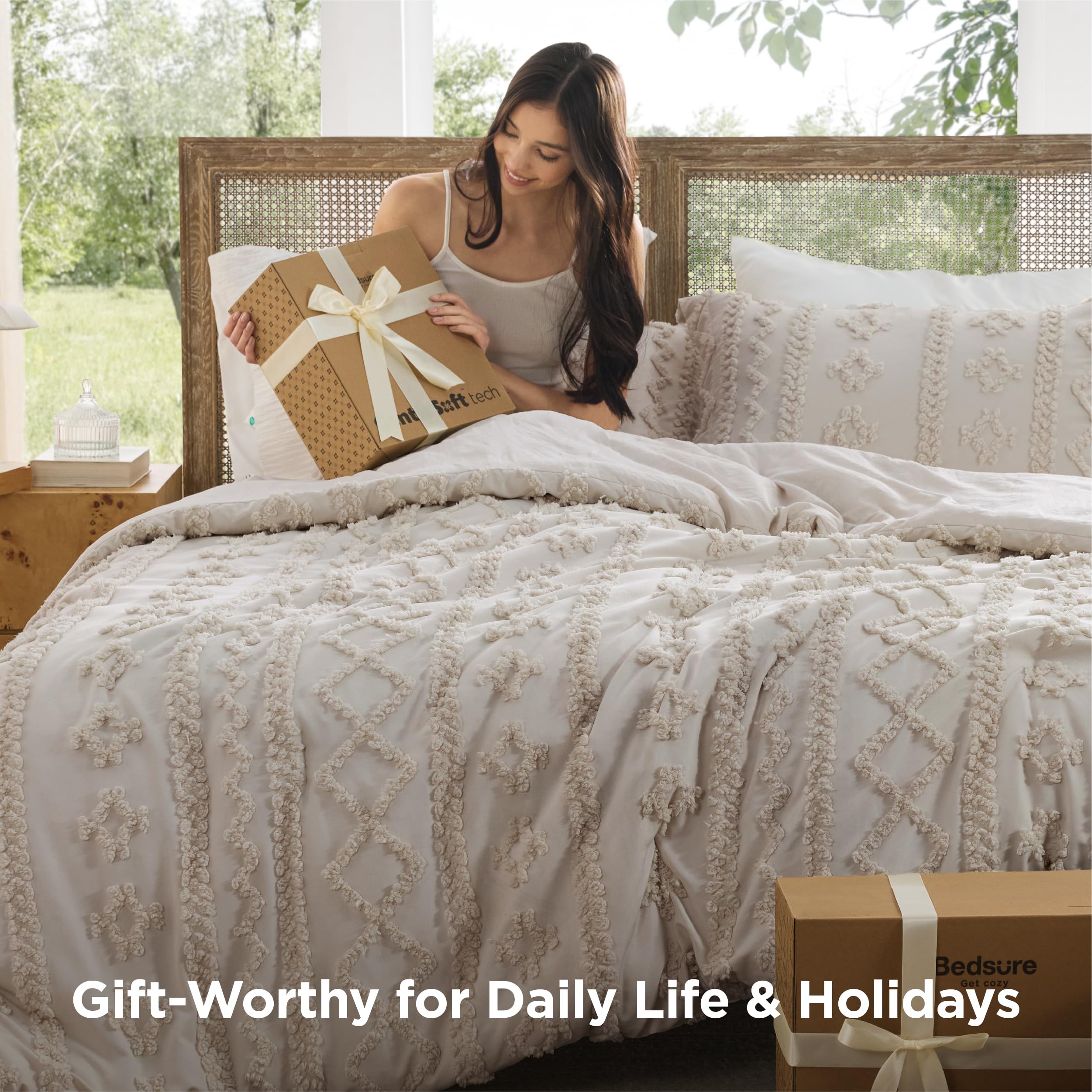 Bedsure pillow shams front display coordinating embroidery and neat finish