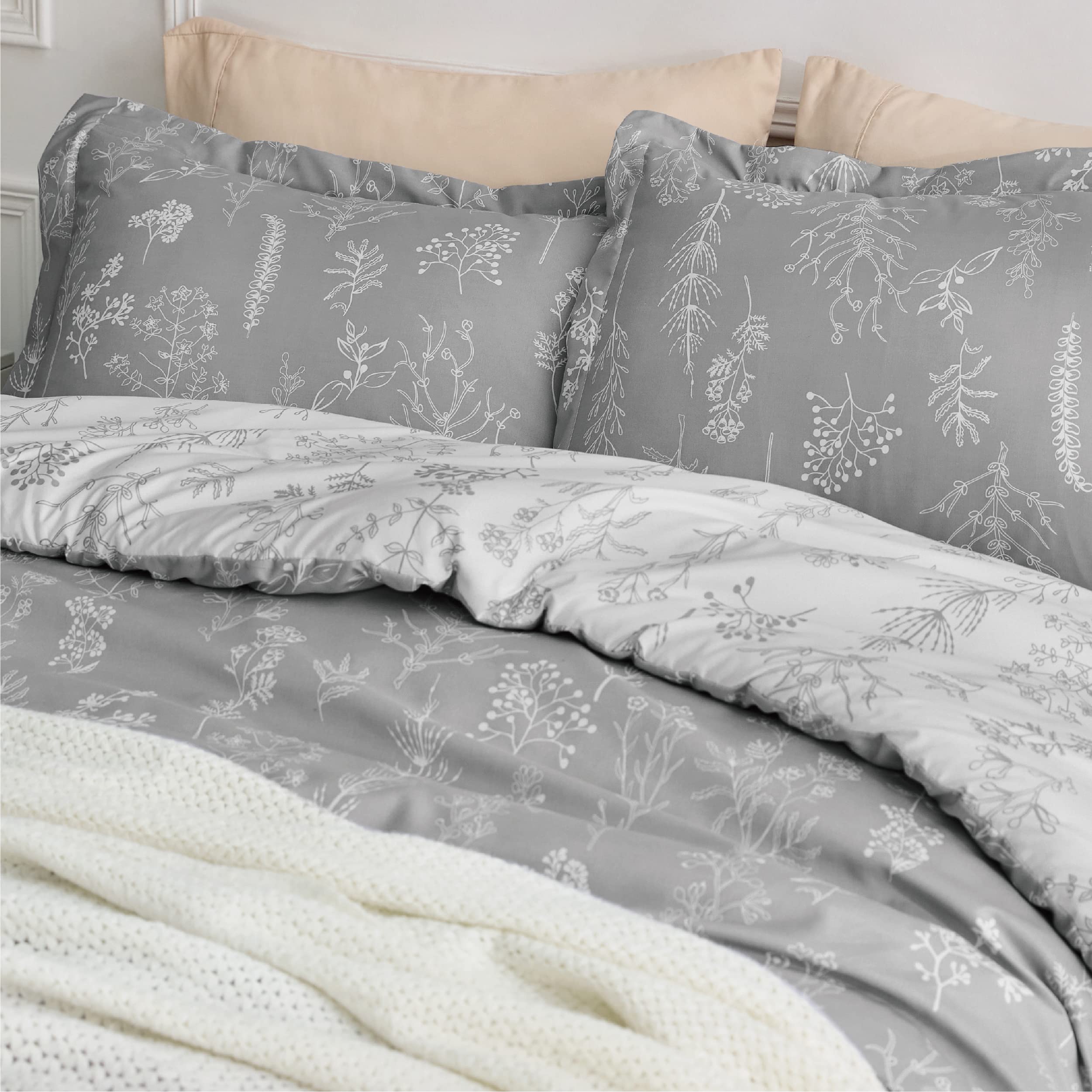 Bedsure two pillow shams displayed on bed showing complete set convenience benefit