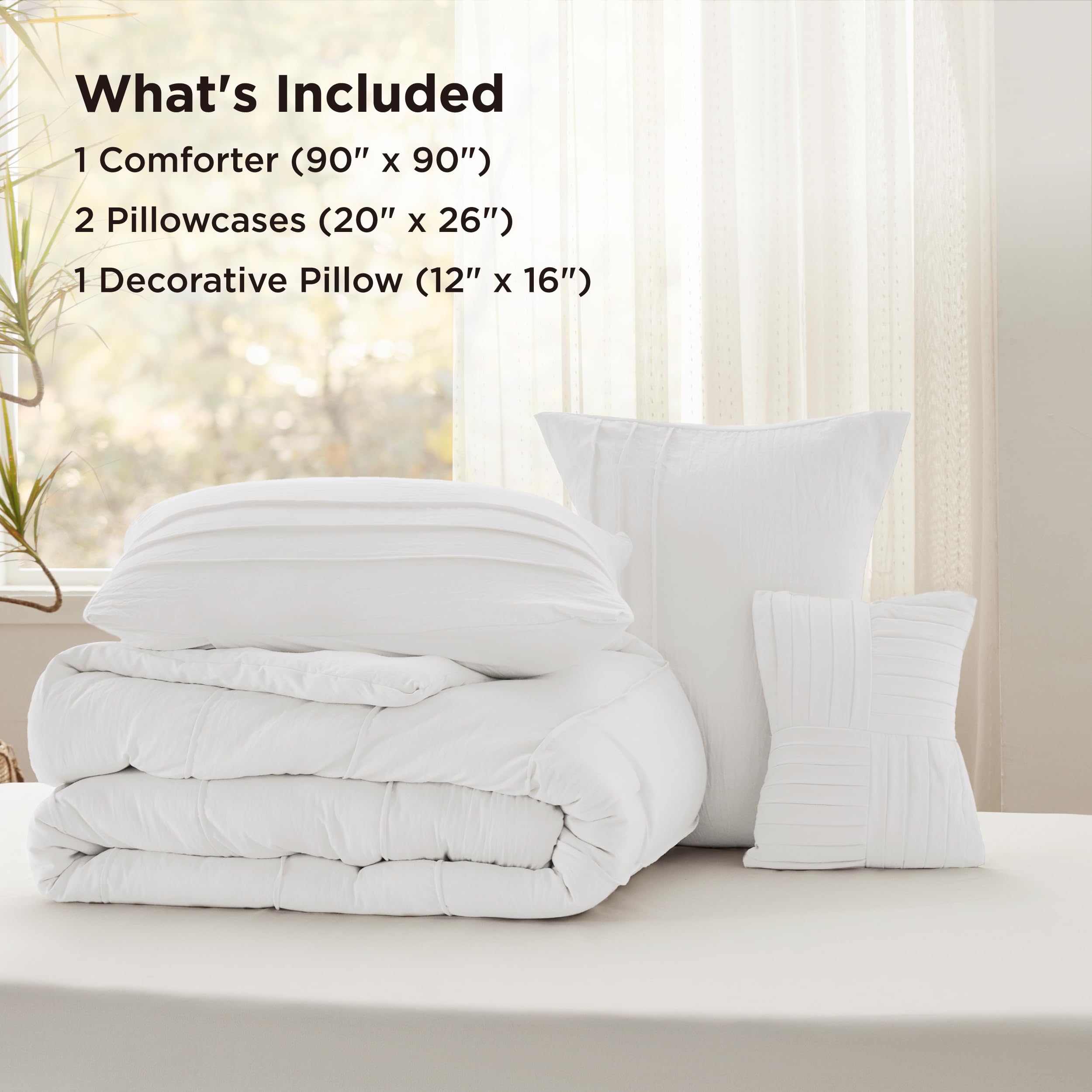 Bedsure two pillowcases and decorative pillow displayed to show complete set and coordinated look