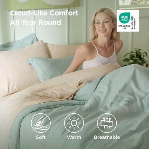 Bedsure pillowcase and sham arrangement demonstrating coordinated styling