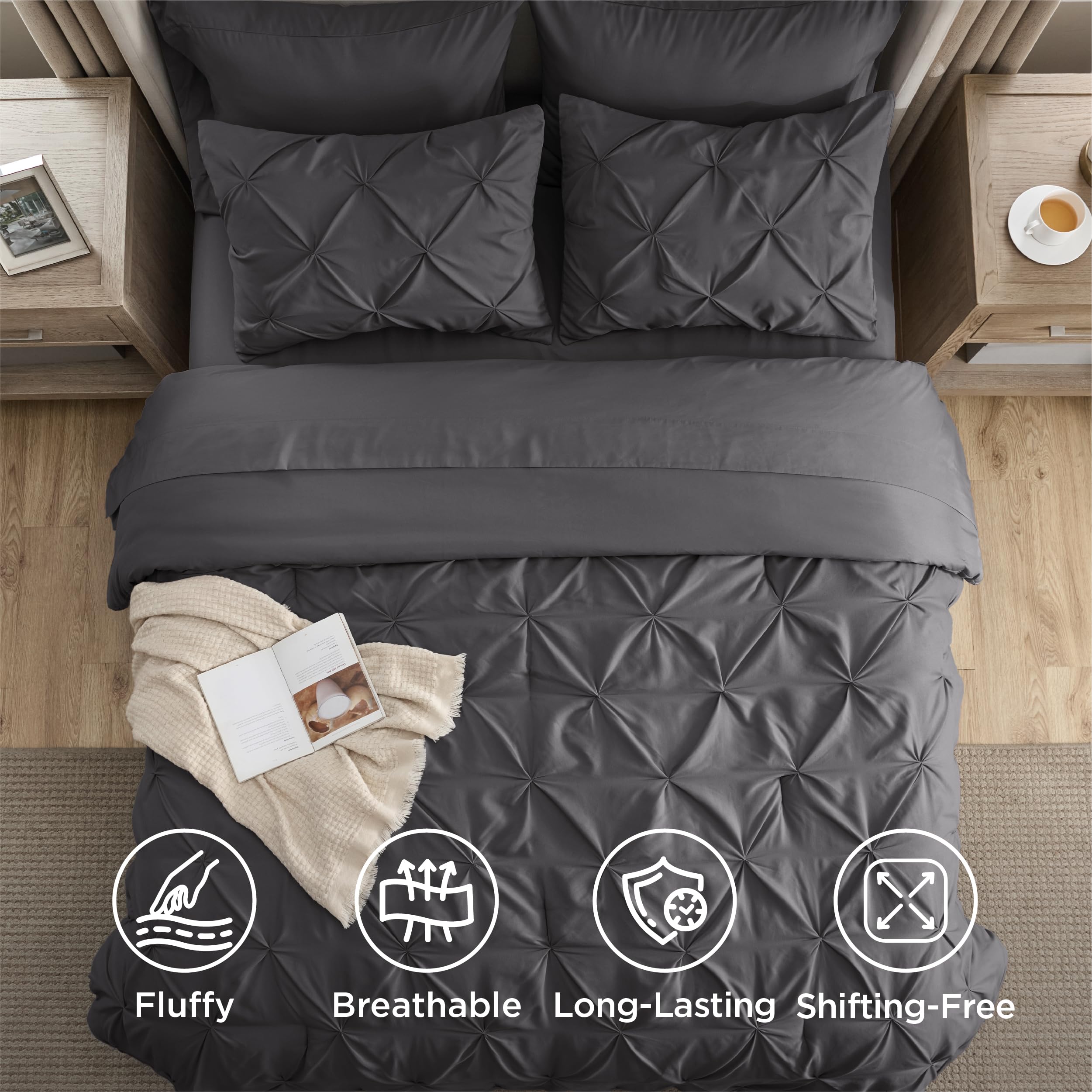 Bedsure pillowcase and sham styling demonstrating layered decorative look