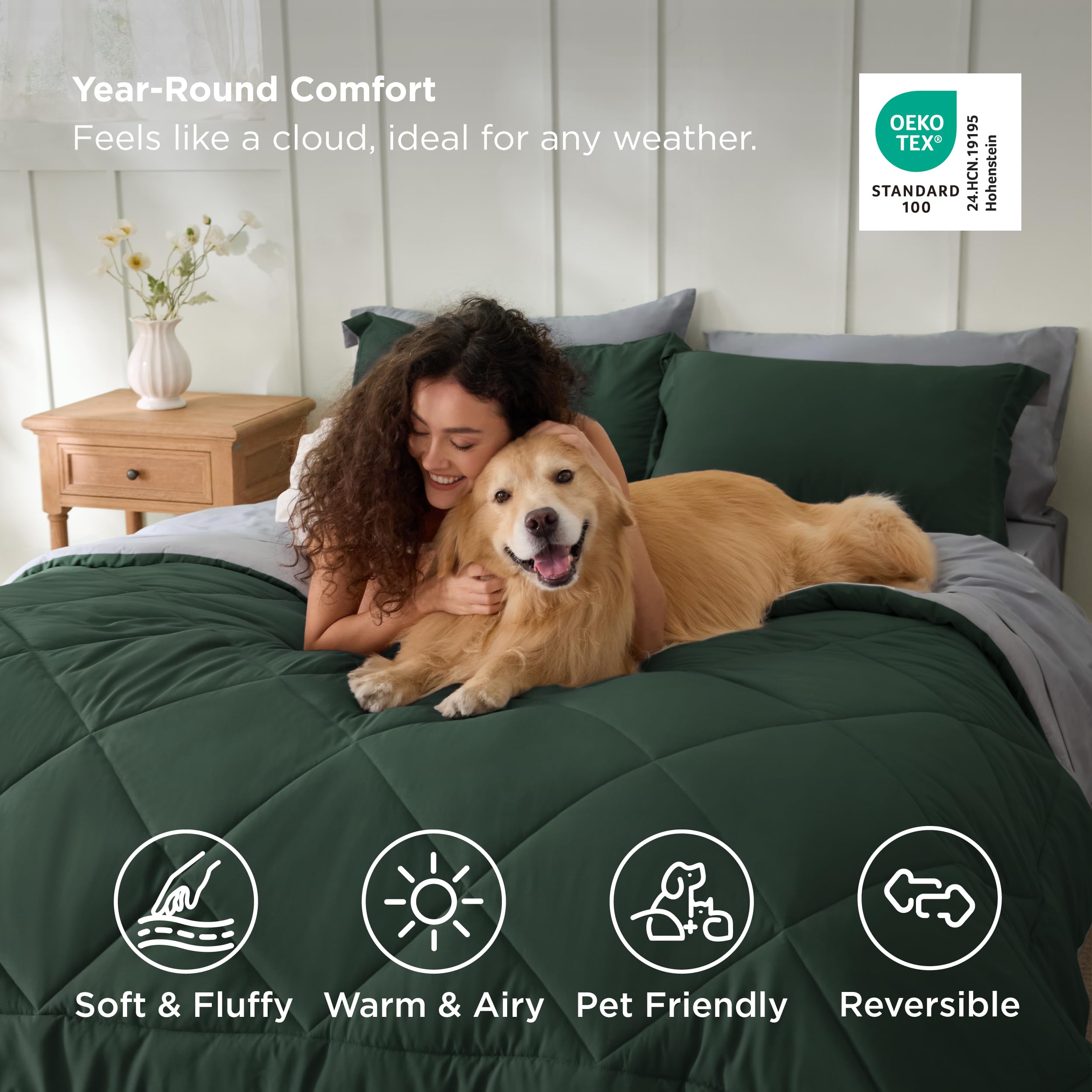 Bedsure envelope-closure pillowcase close-up keeping pillows neatly tucked and secure