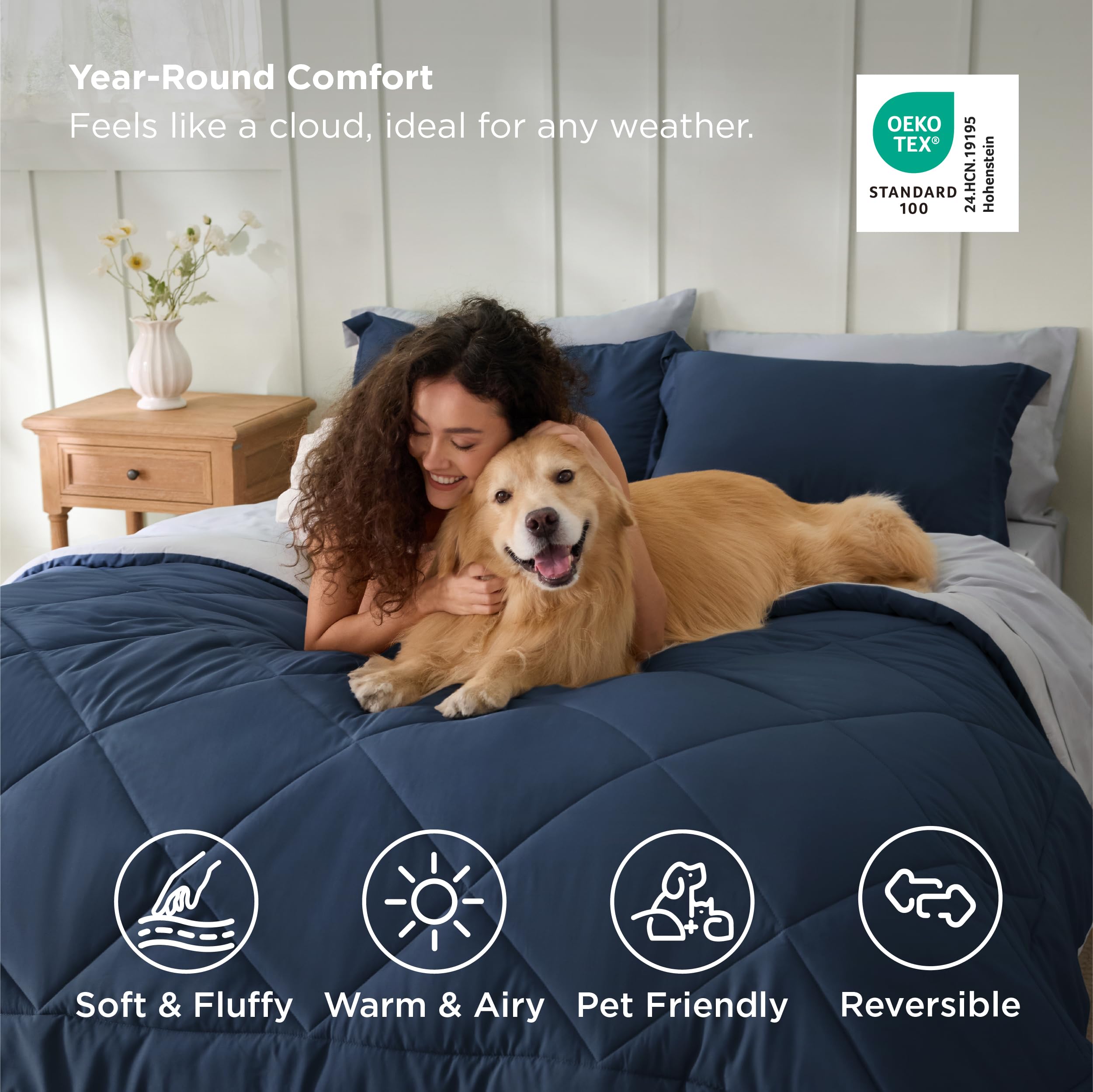Bedsure envelope-closure pillowcase displayed keeping insert secure and looking neat