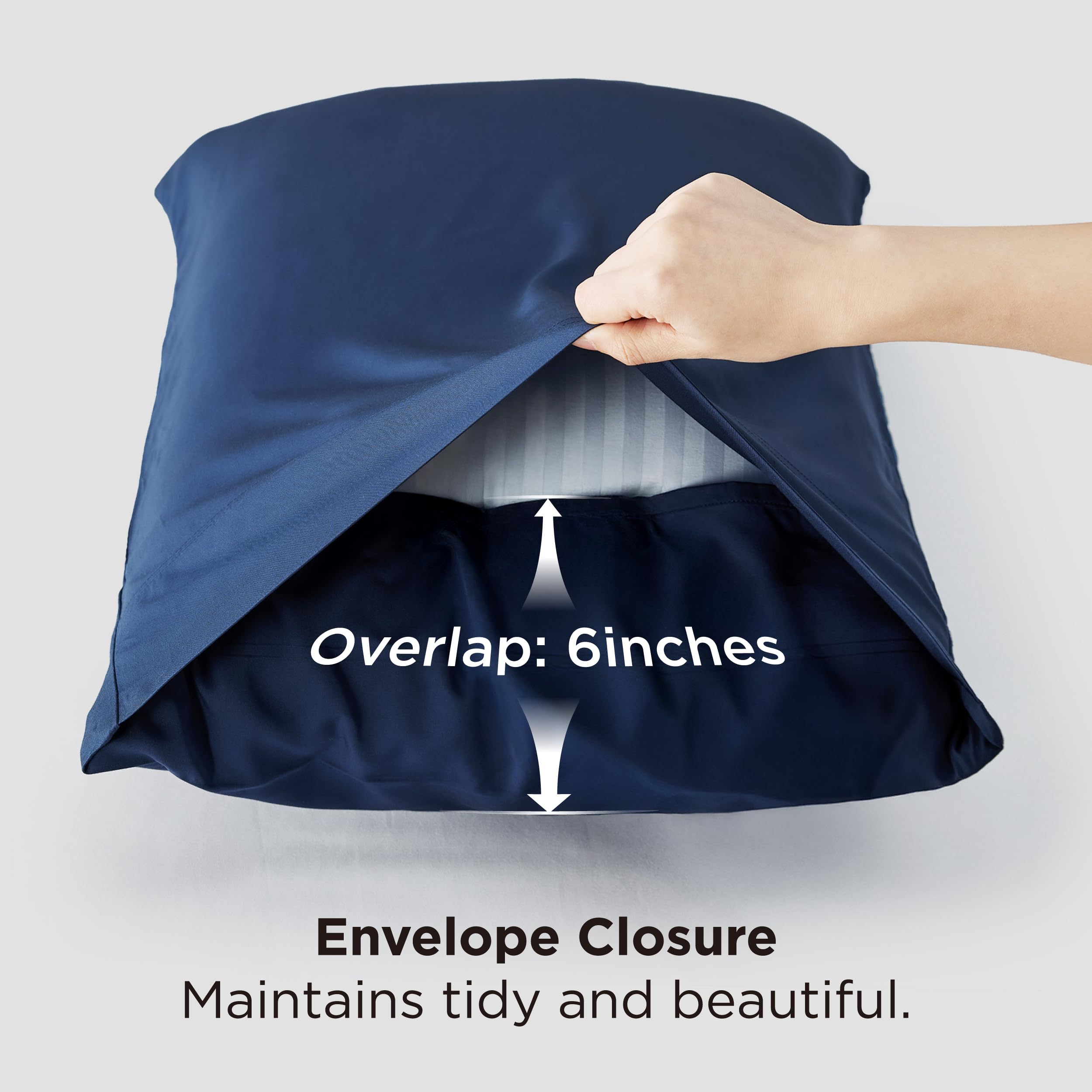 Bedsure pillowcase on king pillow shows true size and fit
