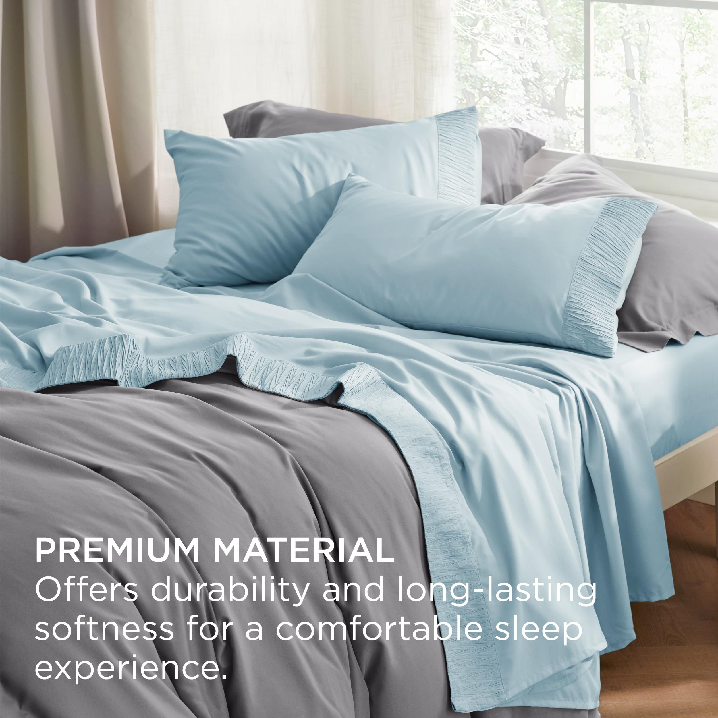 Bedsure oversized pillowcase pocket design image preventing pillow slip