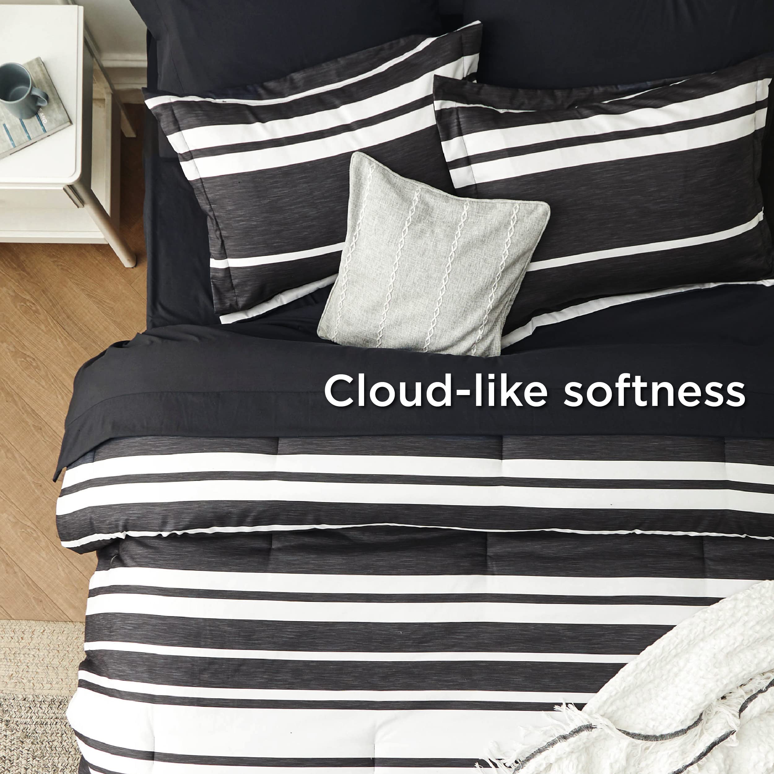 Bedsure arranged pillowcases and shams demonstrating layered, hotel-like bedding
