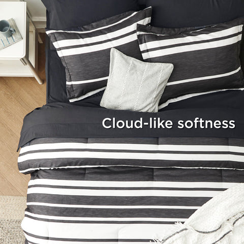 Bedsure arranged pillowcases and shams demonstrating layered, hotel-like bedding