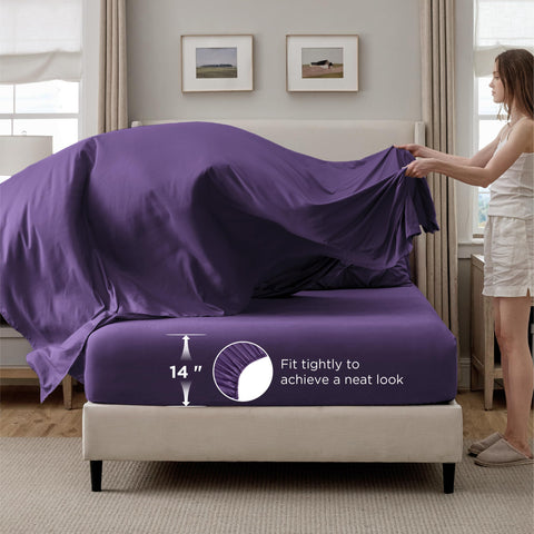 Bedsure decorative pillows and shams arranged for a polished bedside appearance