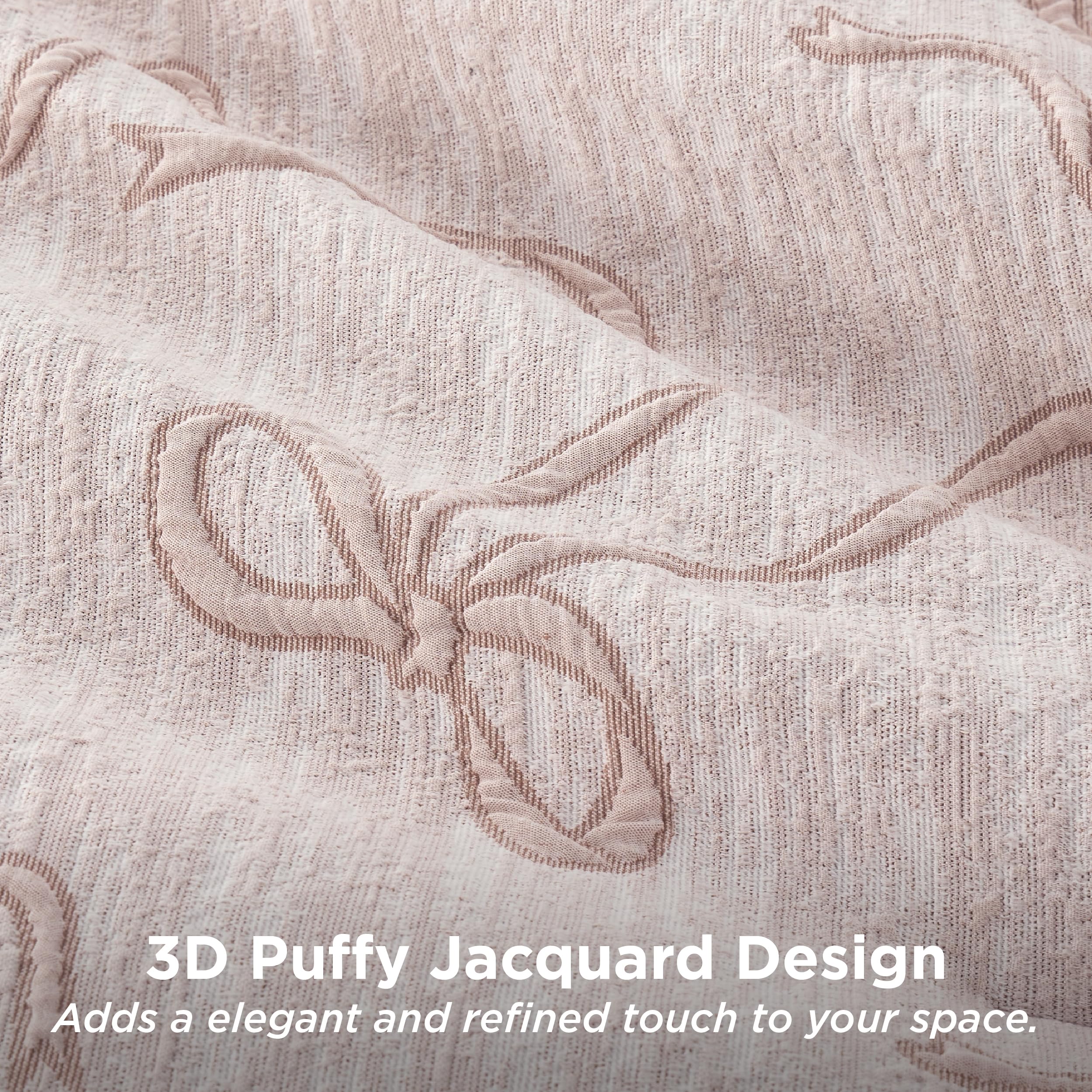 Bedsure pillow sham detail on bed showing matching design and coordinated finish
