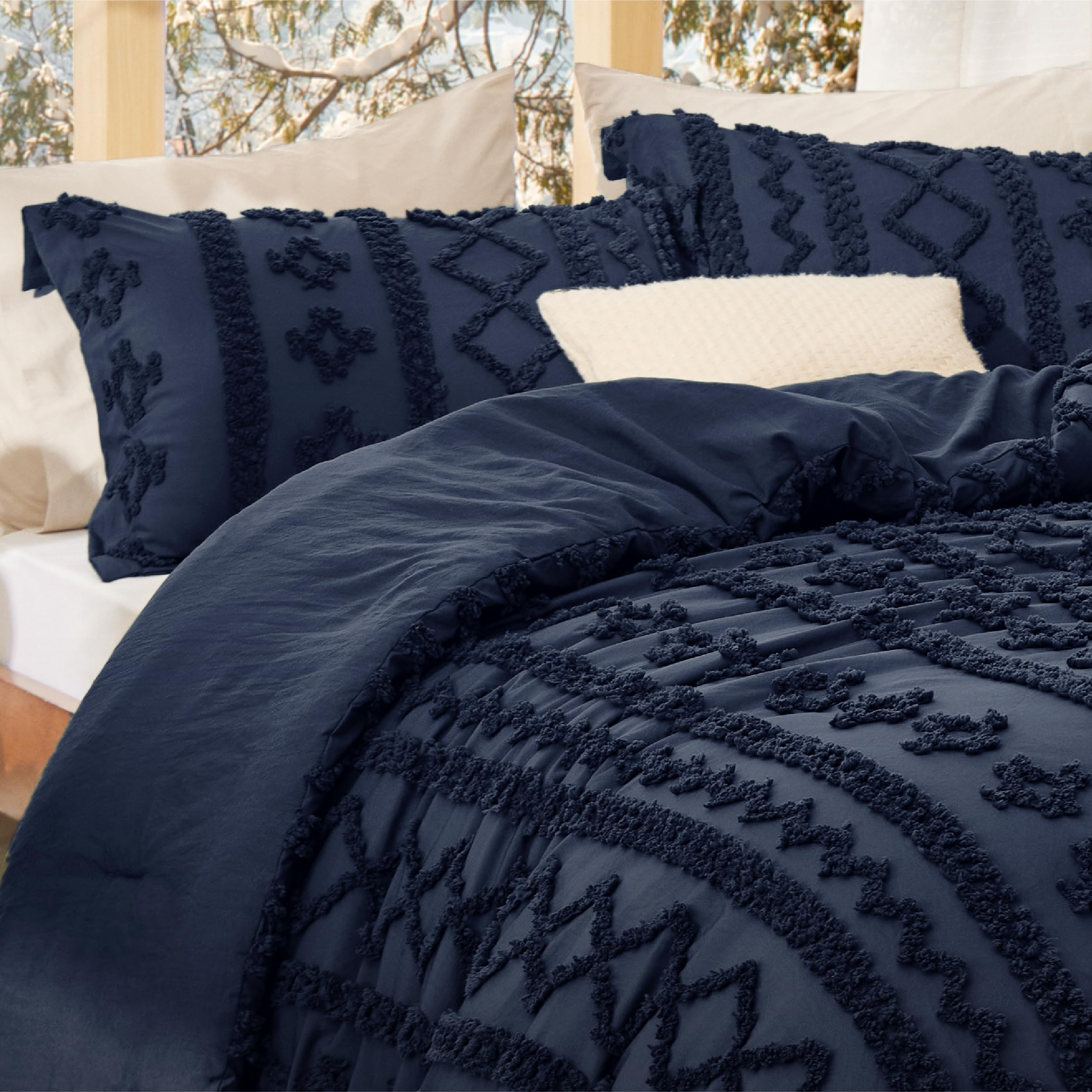 Bedsure pillow shams arranged to show coordinated look and easy styling benefit