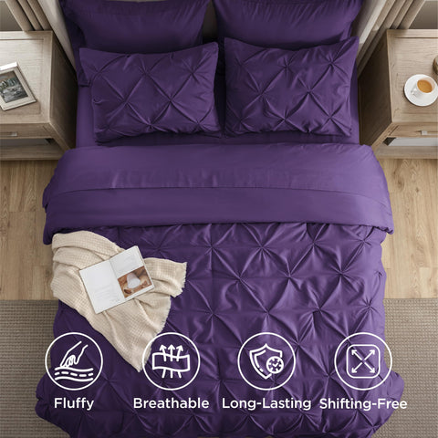 Bedsure pinch-pleat and geometric pattern detail adding refined decor appeal