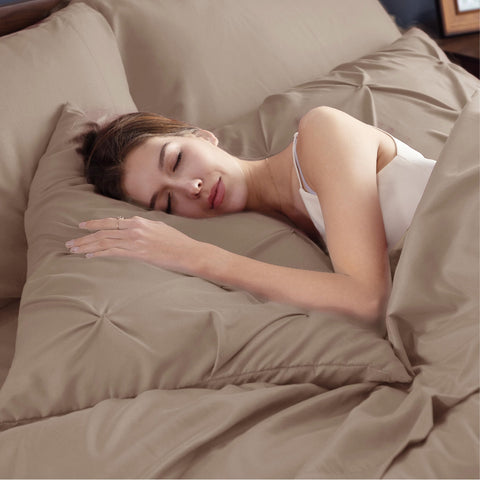 Bedsure pinch pleat geometric pattern detail adding elegant texture and refined bedroom style