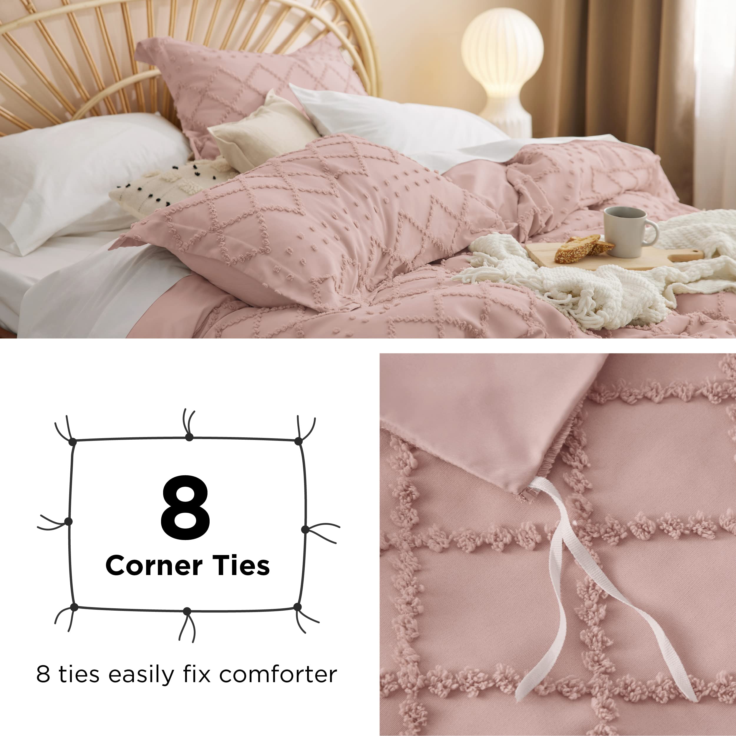 Bedsure duvet on queen bed with bedside items showing scale benefit: accurate size perception