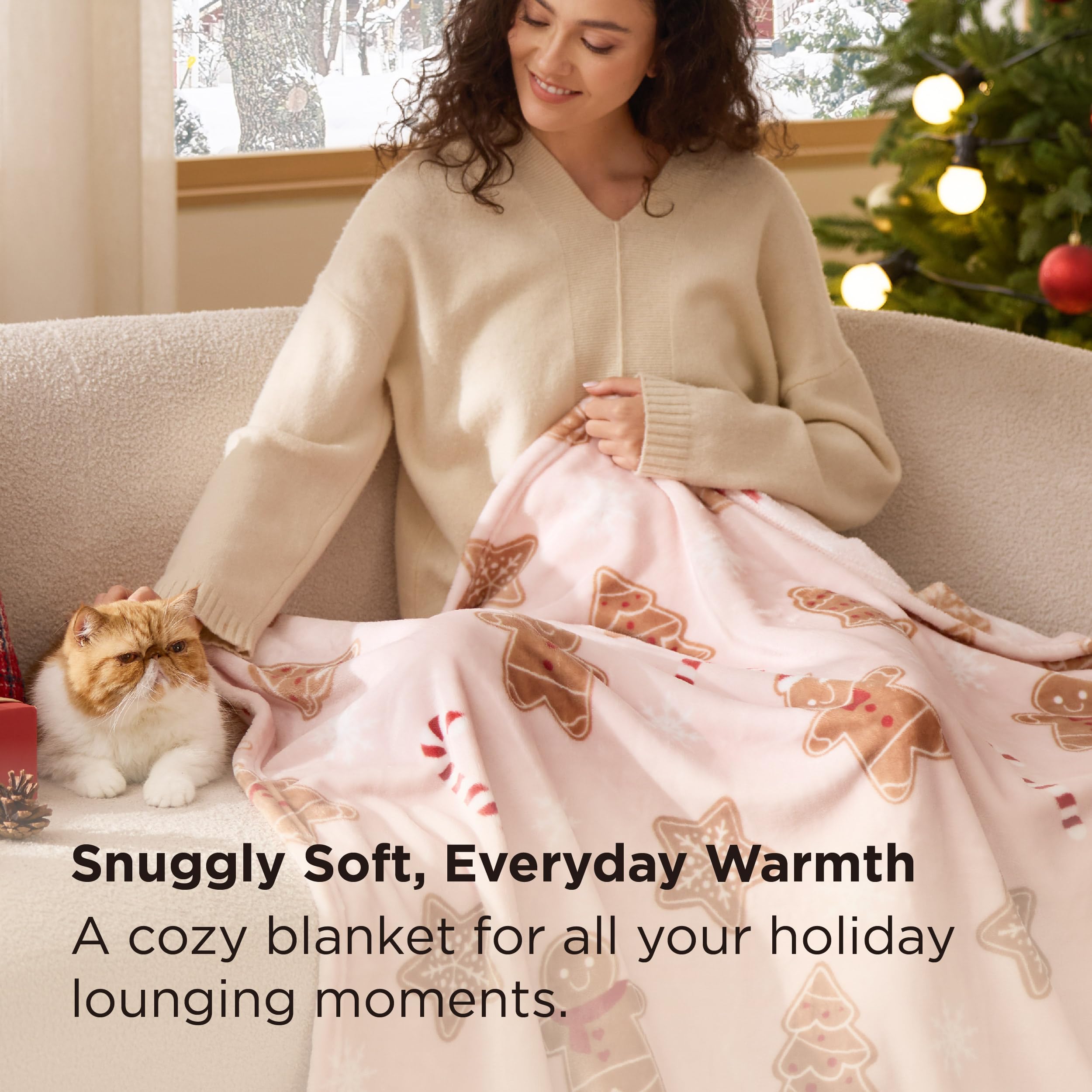 Bedsure texture close-up of brushed microfiber showcasing soft feel and warmth