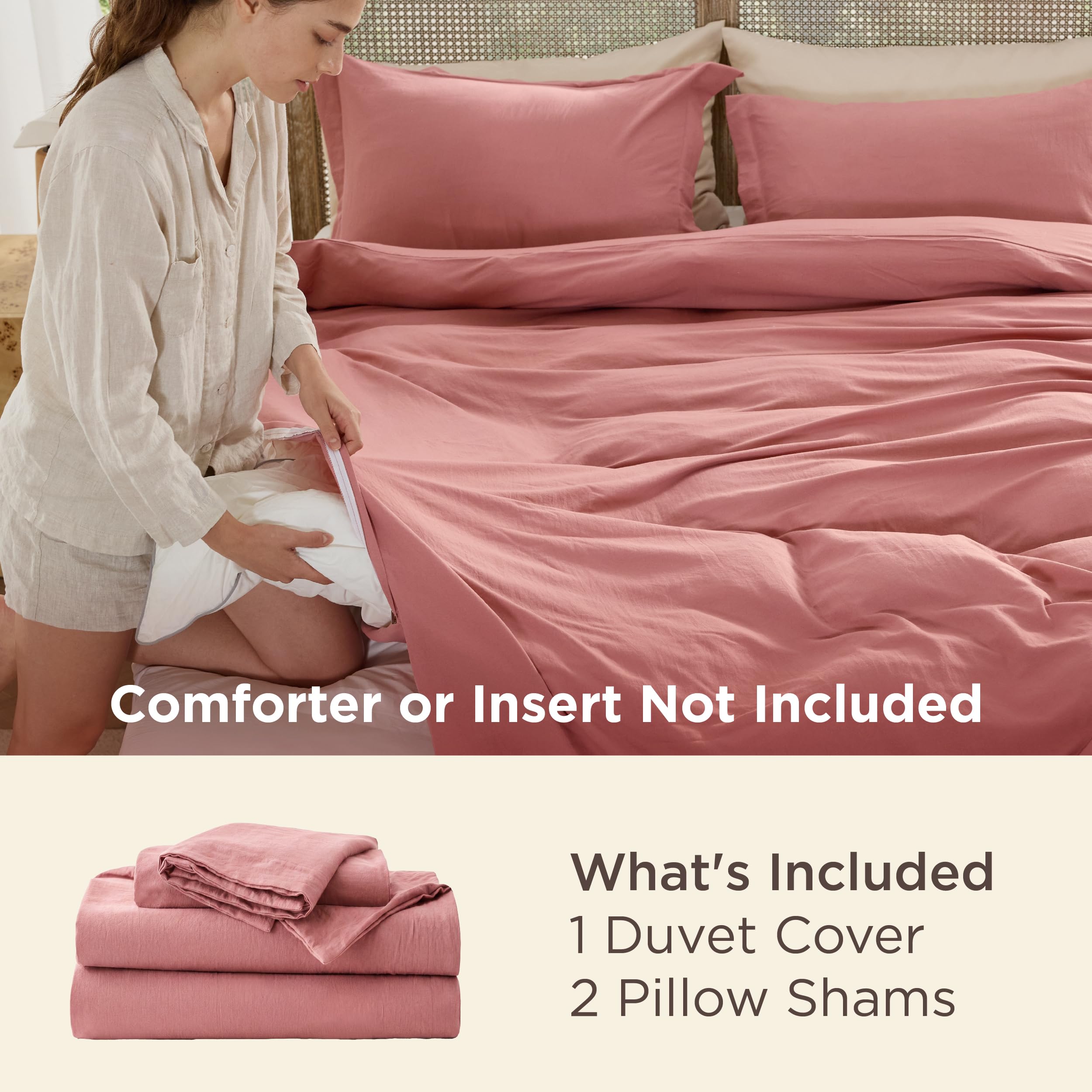 Bedsure fabric close-up highlighting soft cotton-like texture benefit