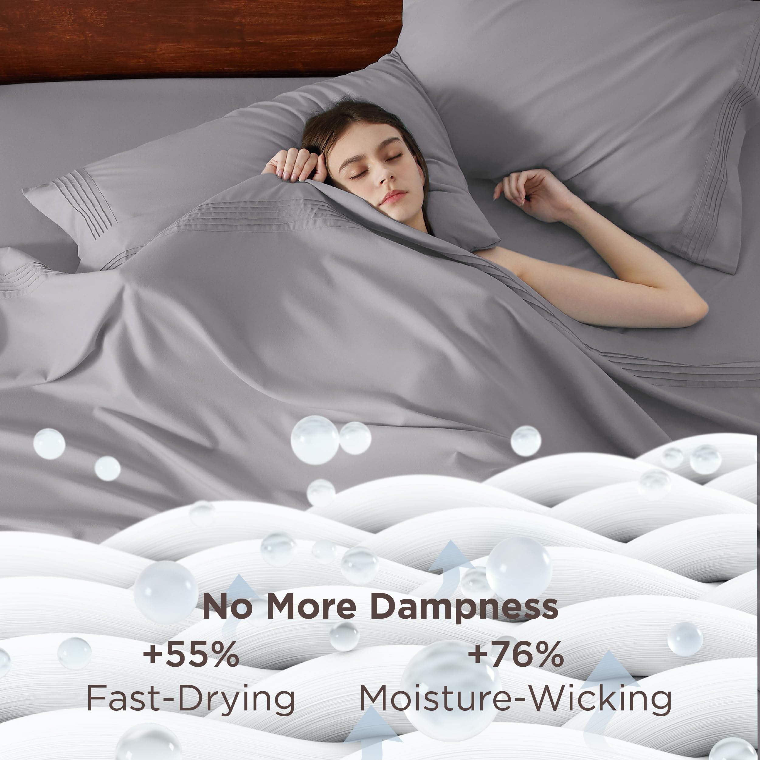 Bedsure pintuck pillowcase close-up highlighting decorative edge