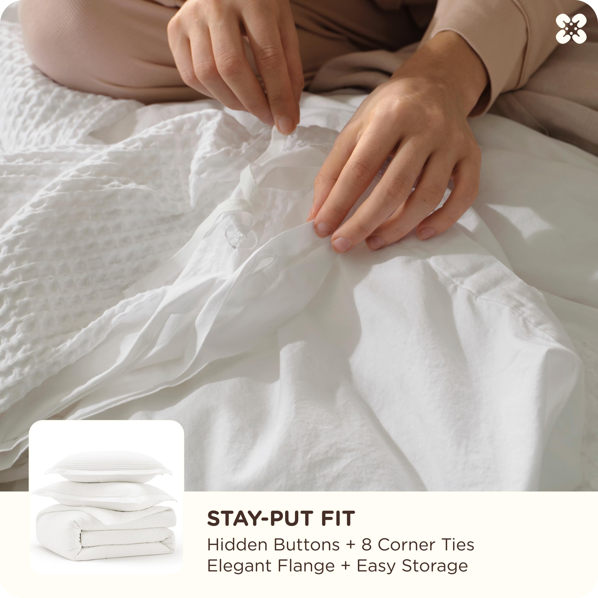 Bedsure bed styled in bedroom illustrating relaxed, guest-ready aesthetic
