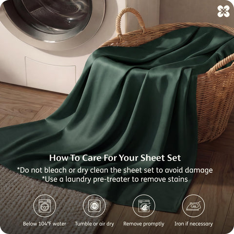 Bedsure care label close-up with washing instructions for longevity
