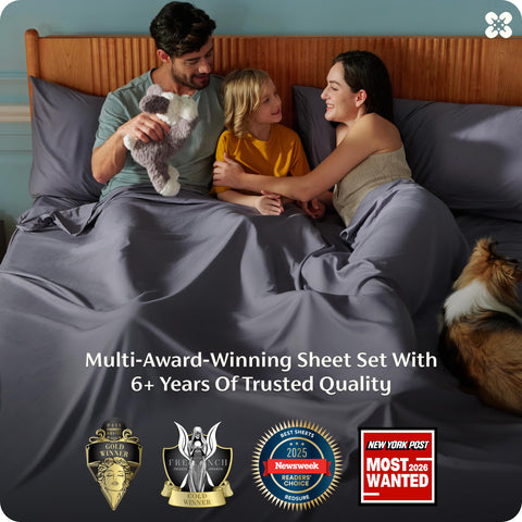Bedsure PureWoven flat sheet spread on bed for full coverage
