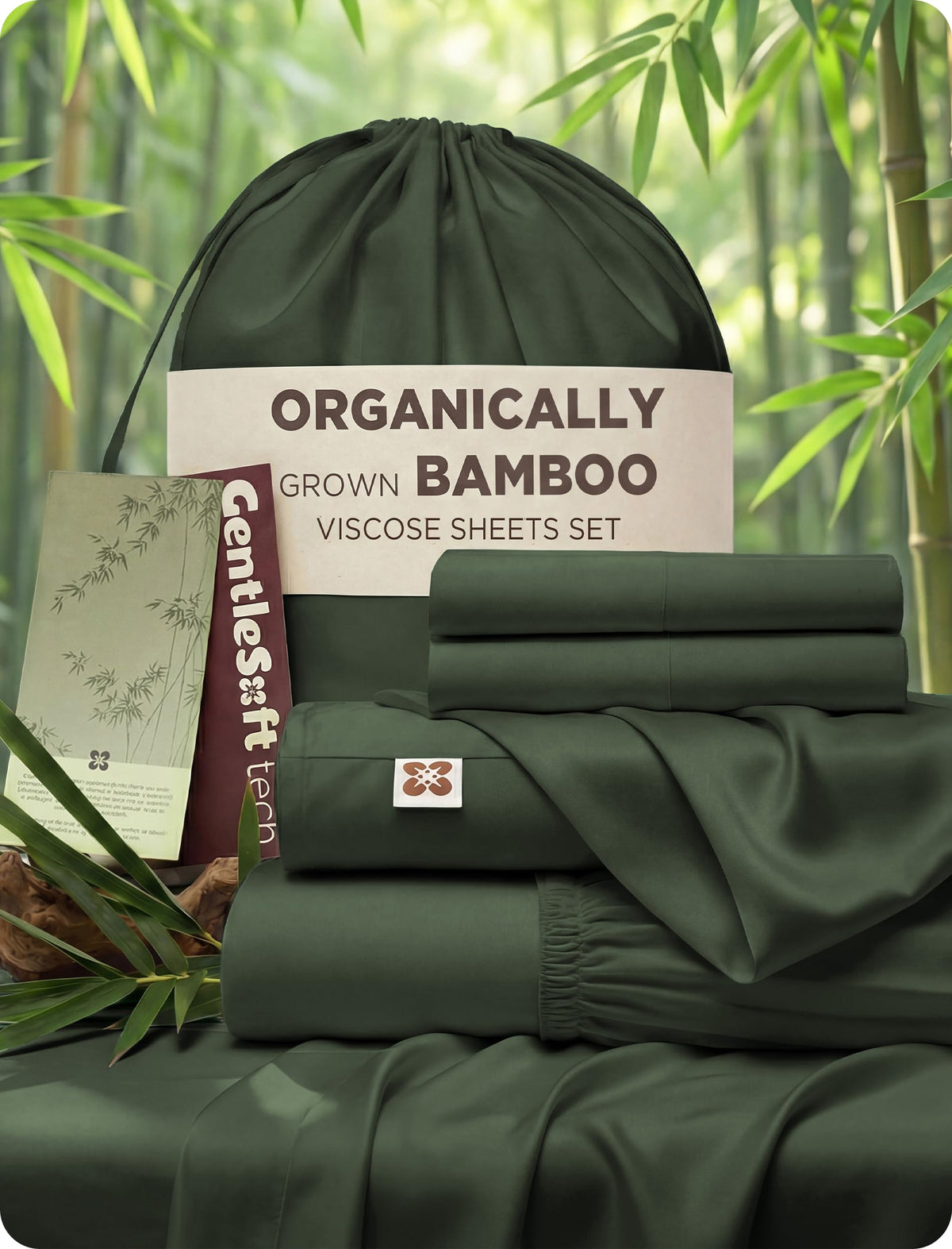 Bedsure front packaging showing set and sustainable tote for easy storage