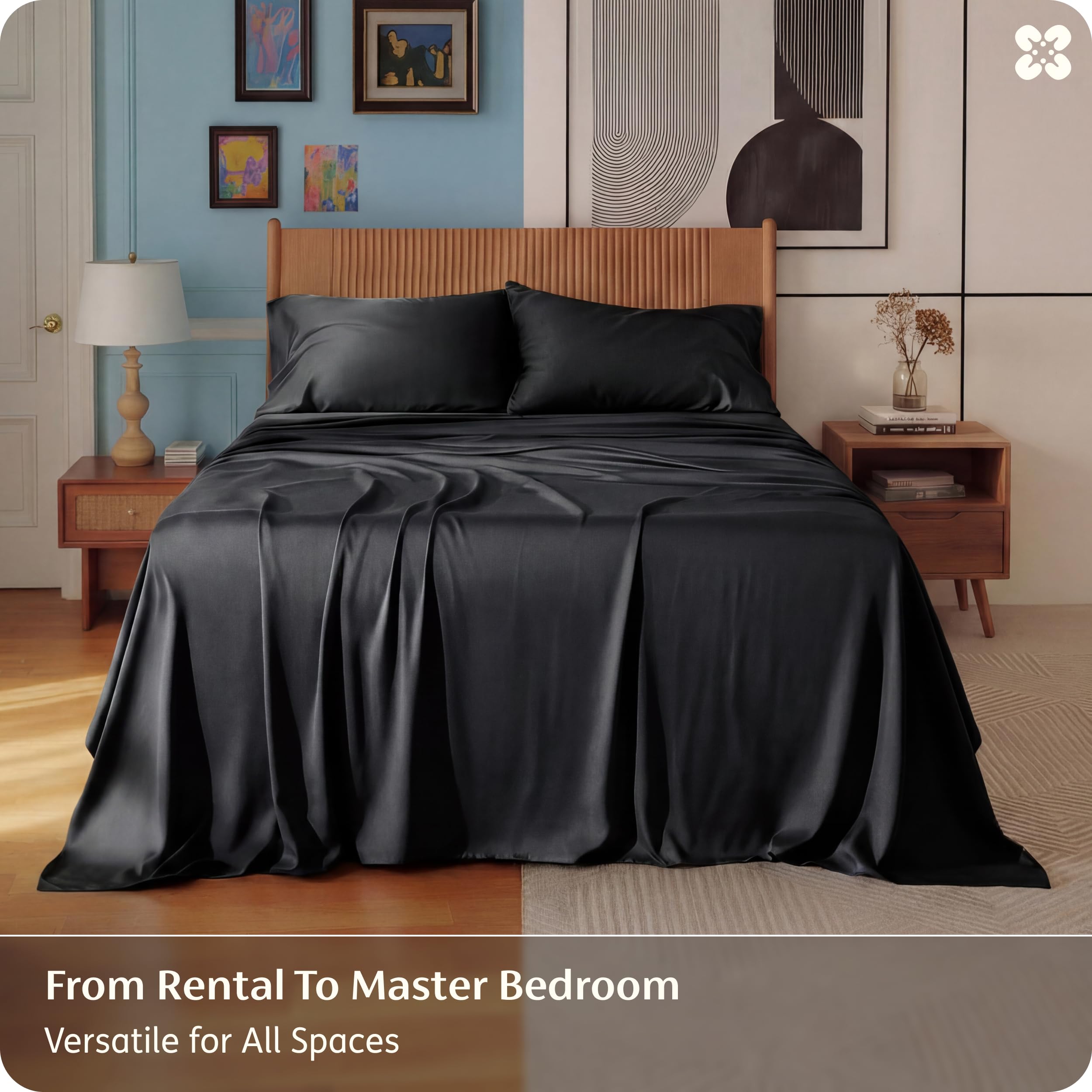Bedsure PureWoven on made bed in bedroom showing comfortable cool sleep