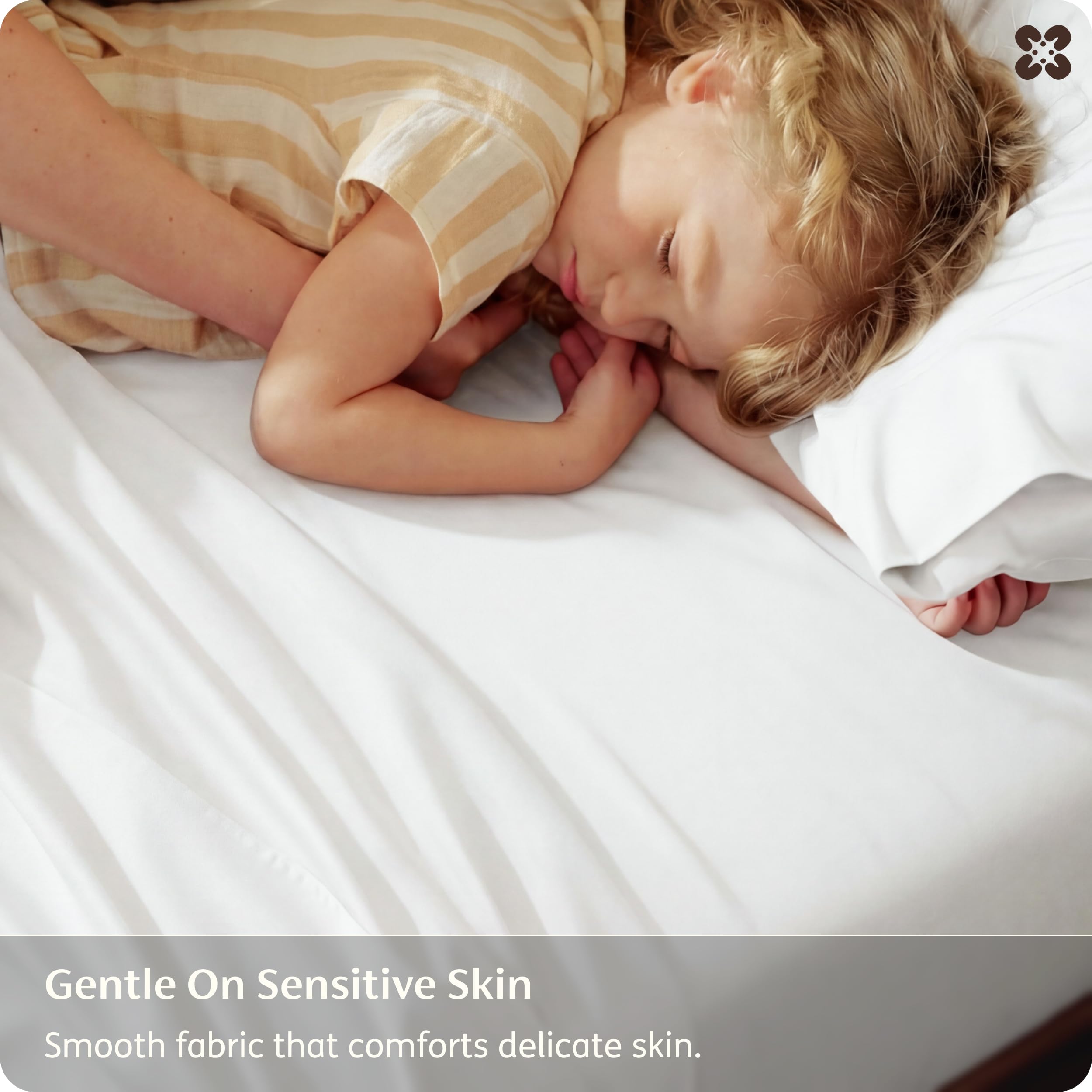 Bedsure fitted sheet deep pocket demo on thick mattress, proving no-slip fit