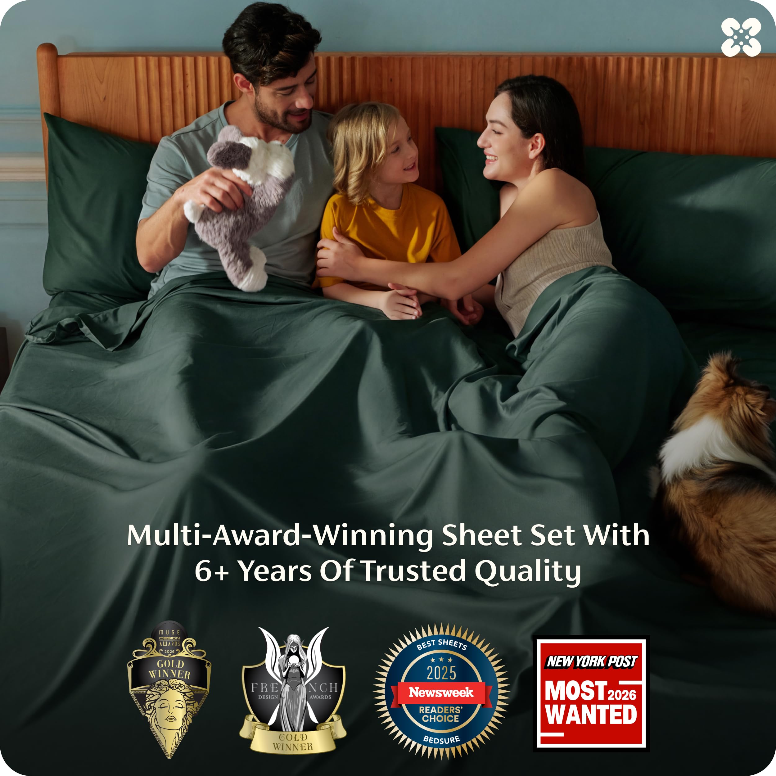 Bedsure PureWoven flat sheet draped on king bed showing cooling, breathable coverage