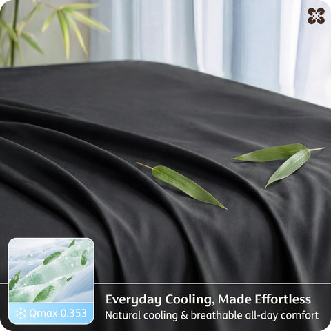 Bedsure PureWoven flat sheet draped to show smooth, lightweight fall