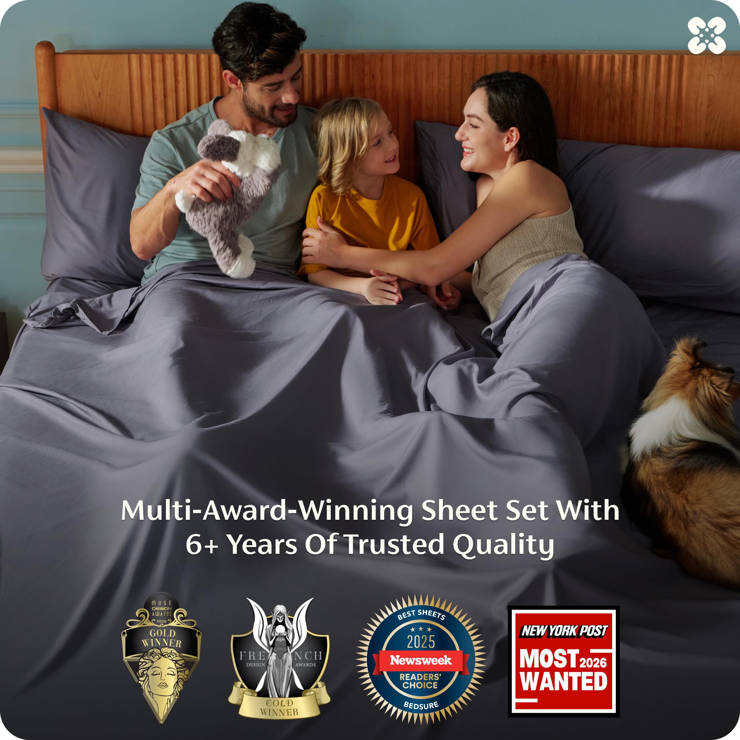 Bedsure flat sheet spread smoothly over bed showing silky drape benefit