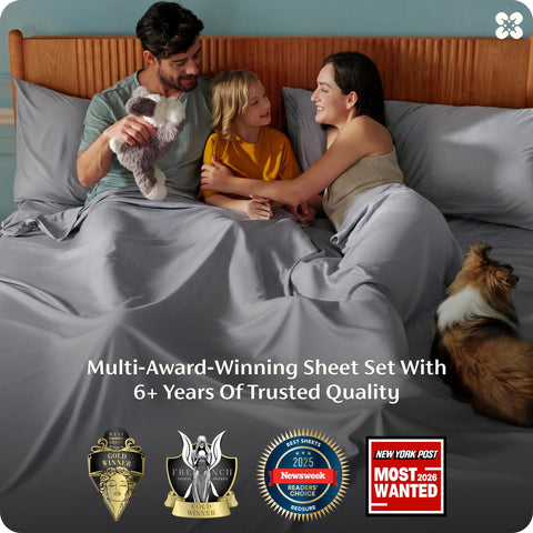 Bedsure PureWoven flat sheet spread across mattress showing smooth drape and breathability