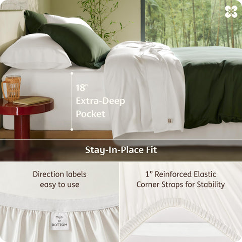 Bedsure sheets next to ruler for scale, helping visualize mattress compatibility
