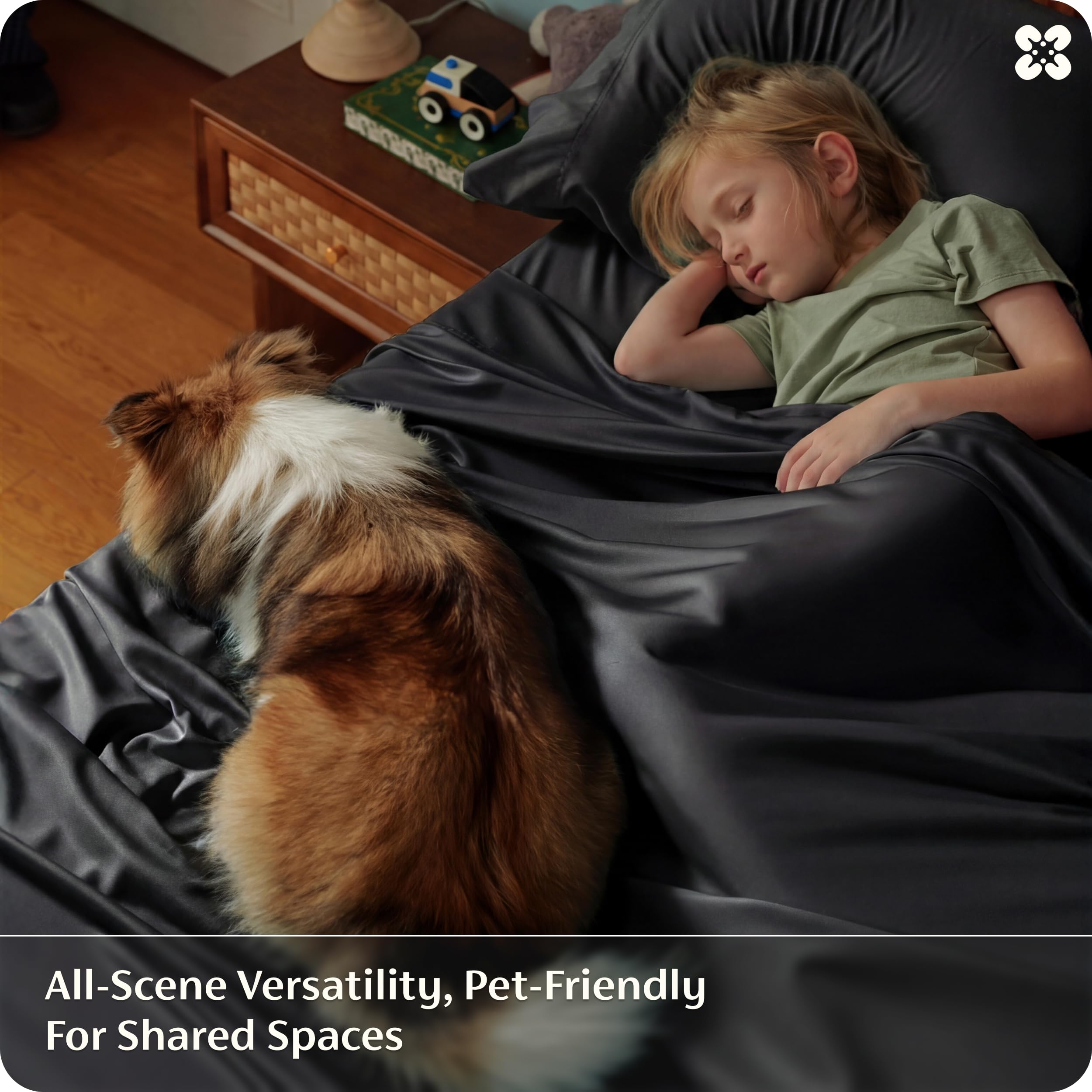 Bedsure PureWoven next to mattress demonstrating 16-inch pocket compatibility