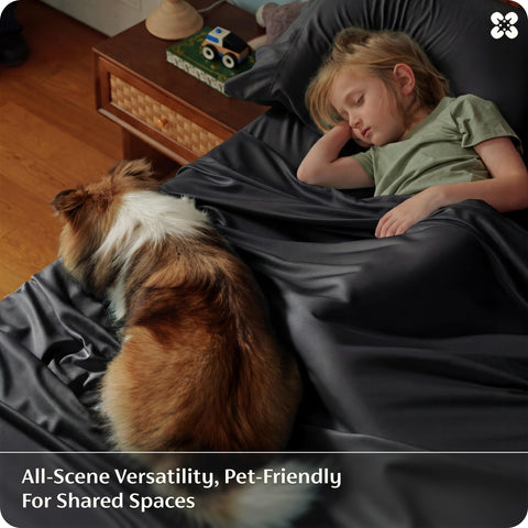 Bedsure PureWoven next to mattress demonstrating 16-inch pocket compatibility