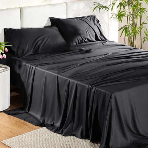 Bedsure PureWoven close-up texture showing silky bamboo-derived rayon surface