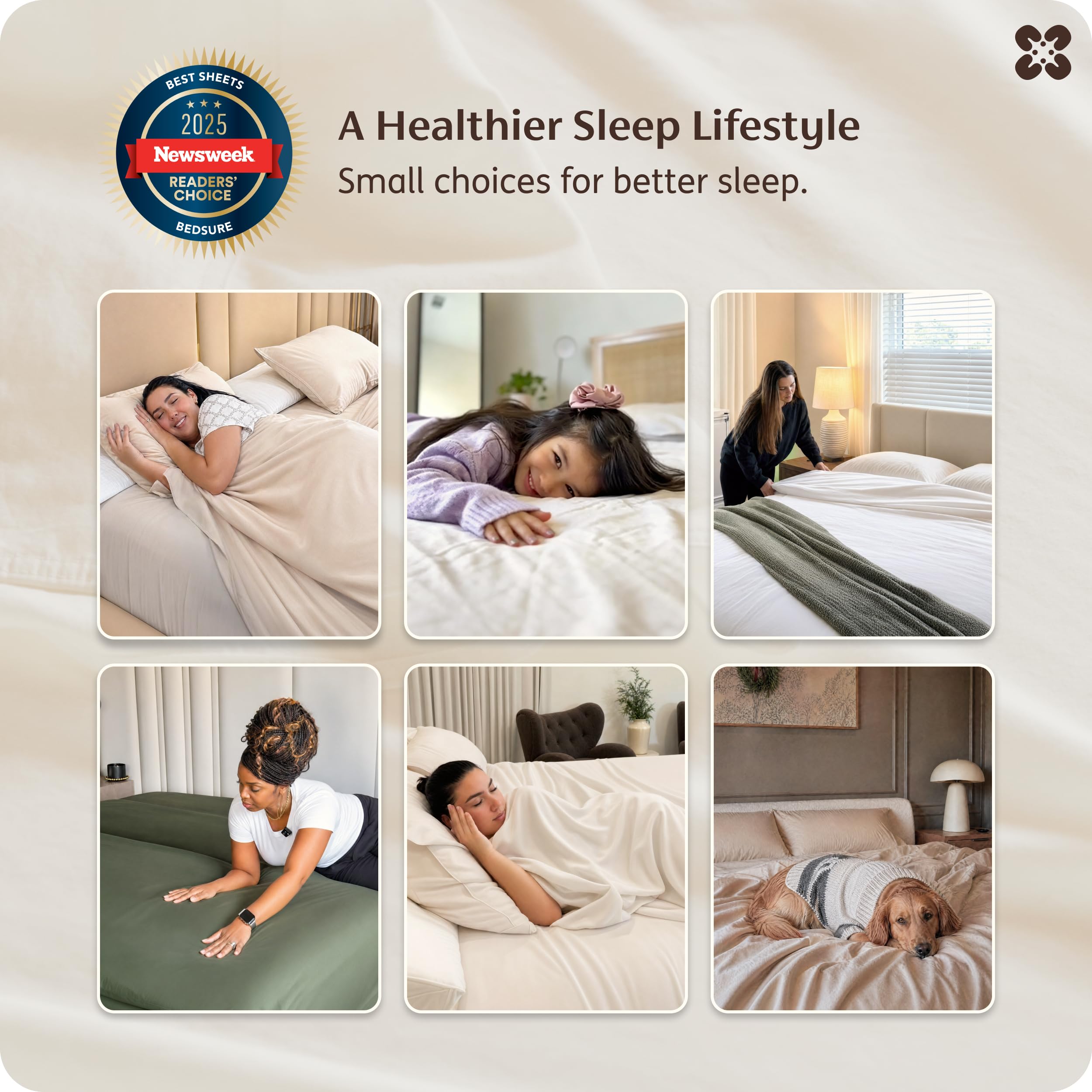 Bedsure set packaged with reusable organic tote and FSC-certified box benefit