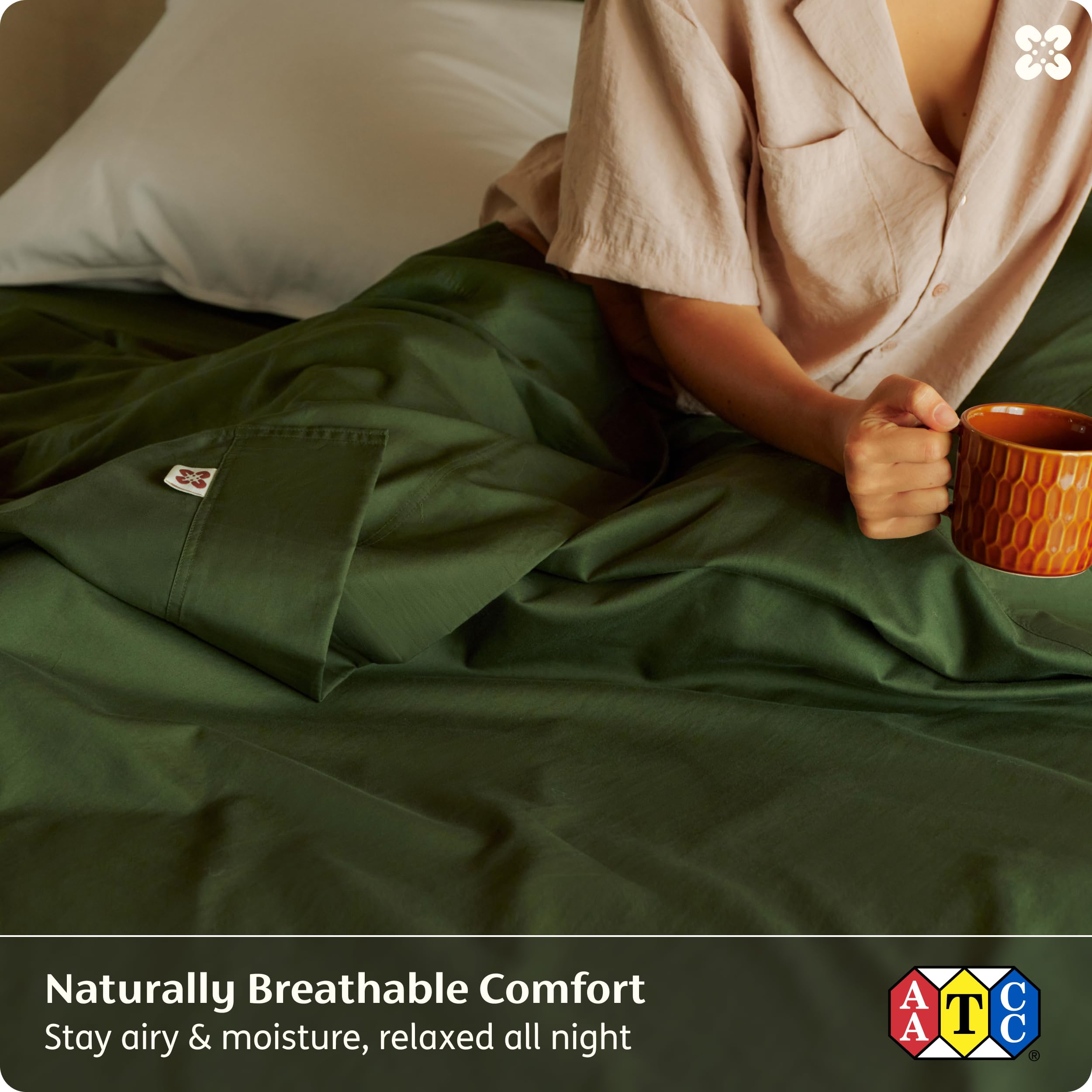 Bedsure pillowcase envelope closure close-up keeping pillow securely inside