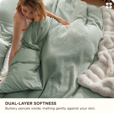 Bedsure two matching pillow shams displayed on bed offering coordinated comfort and tidy appearance