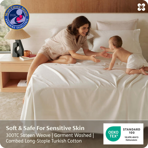 Bedsure sateen weave texture revealing soft sheen and breathable comfort