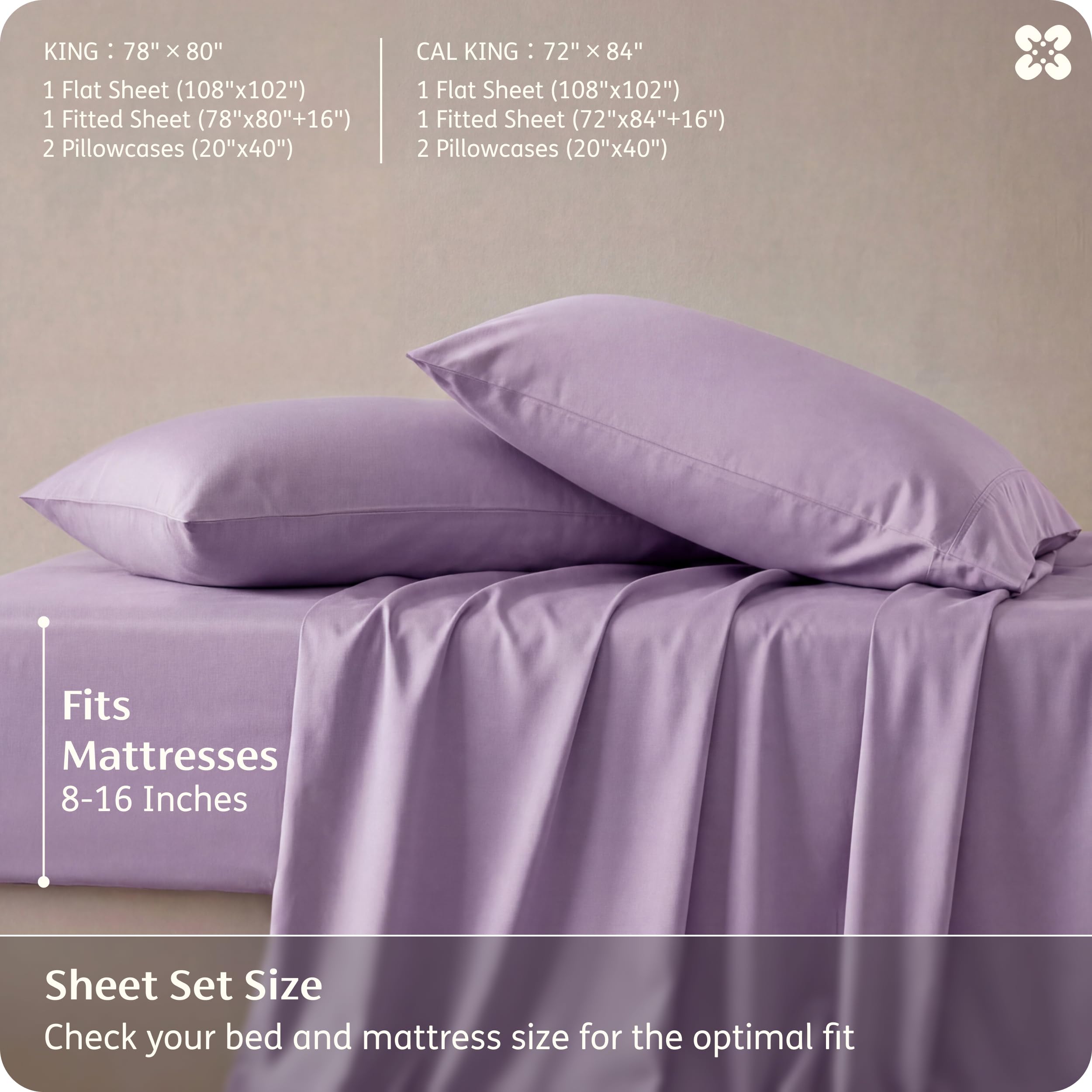 Bedsure sheets styled in bedroom lifestyle scene for cool, modern comfort