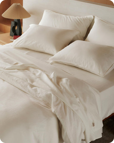 Bedsure sheets on mattress with ruler showing deep 17-inch pocket fit