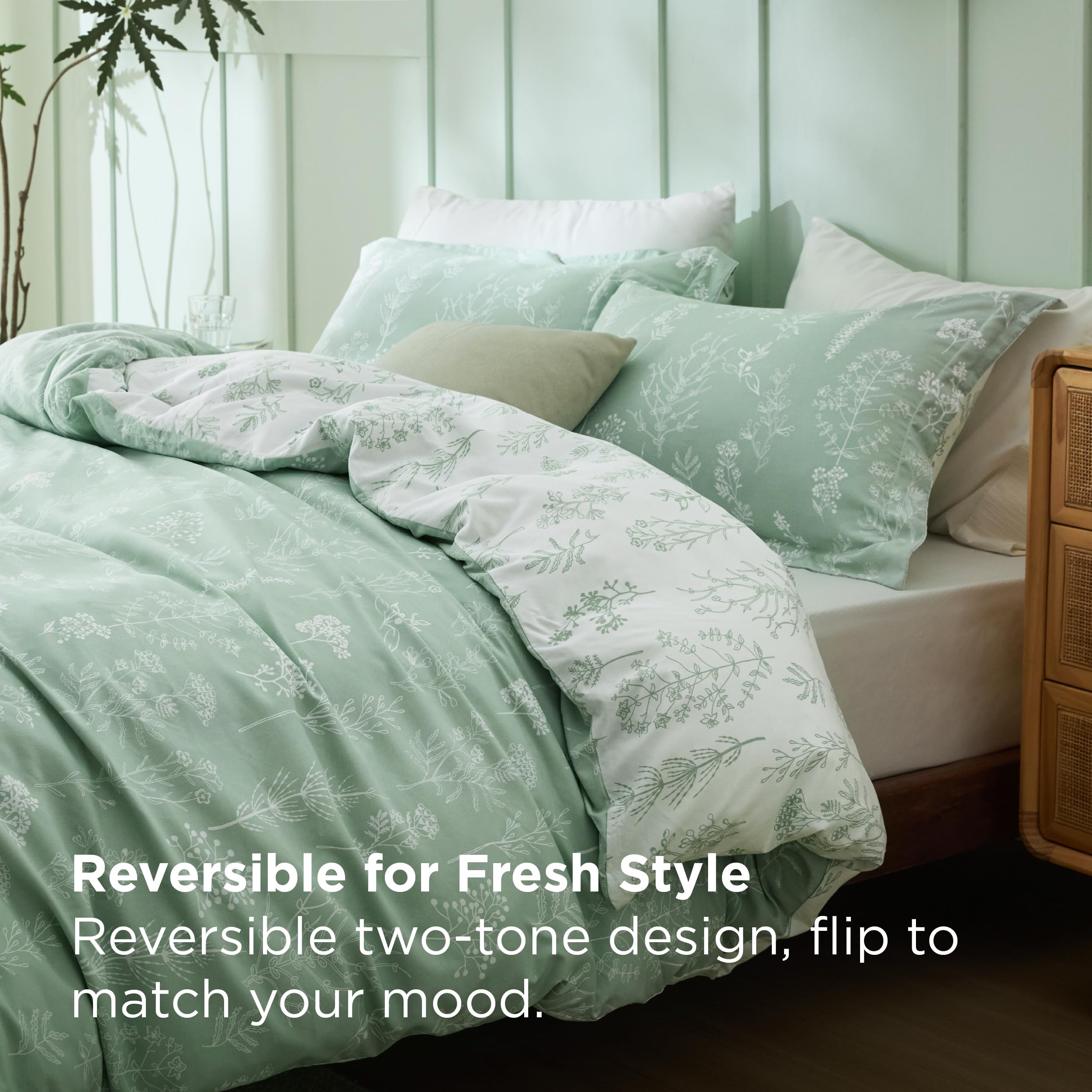 Bedsure comforter reverse side showing contrasting color and styling options