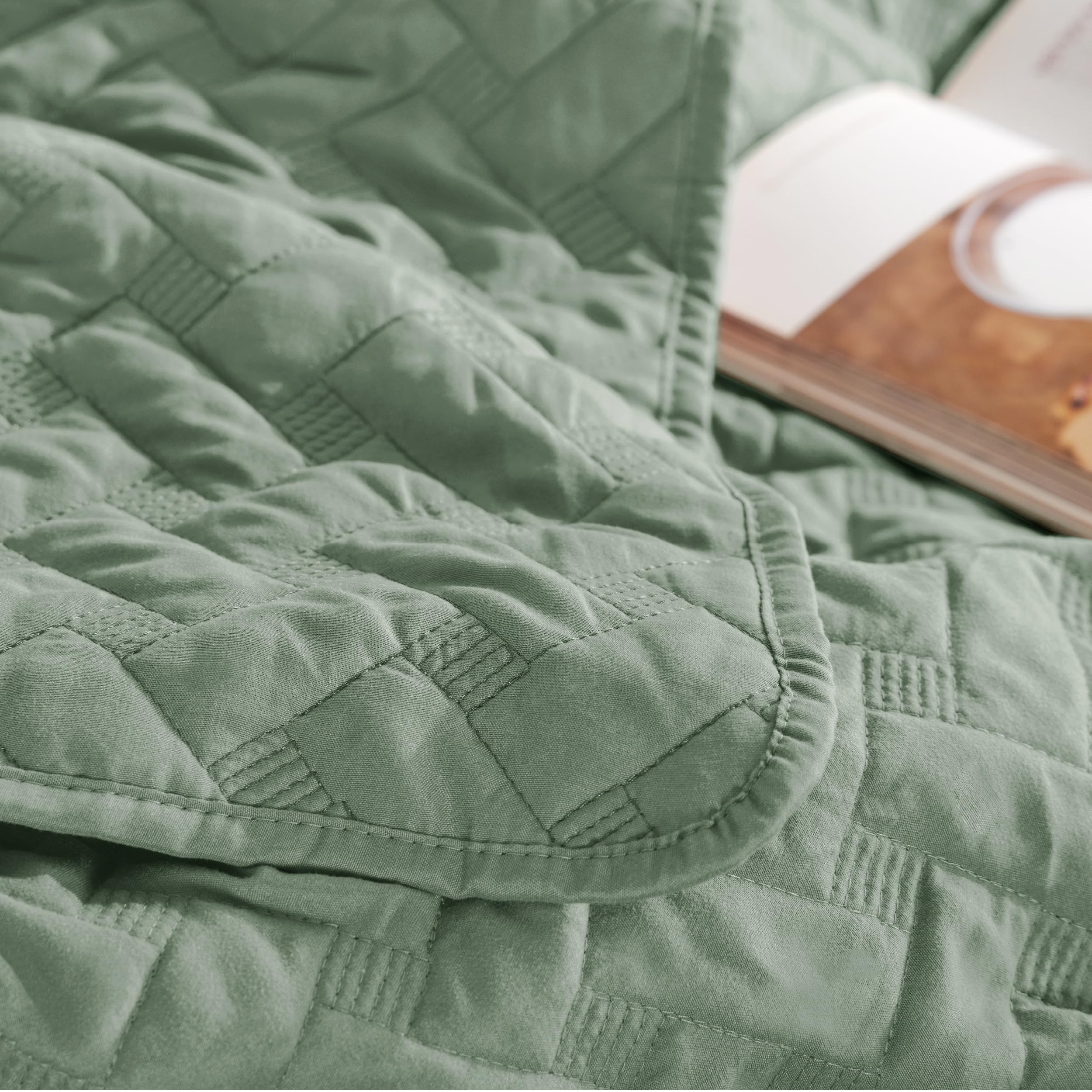 Bedsure on made bed lifestyle photo illustrating calming color and room harmony