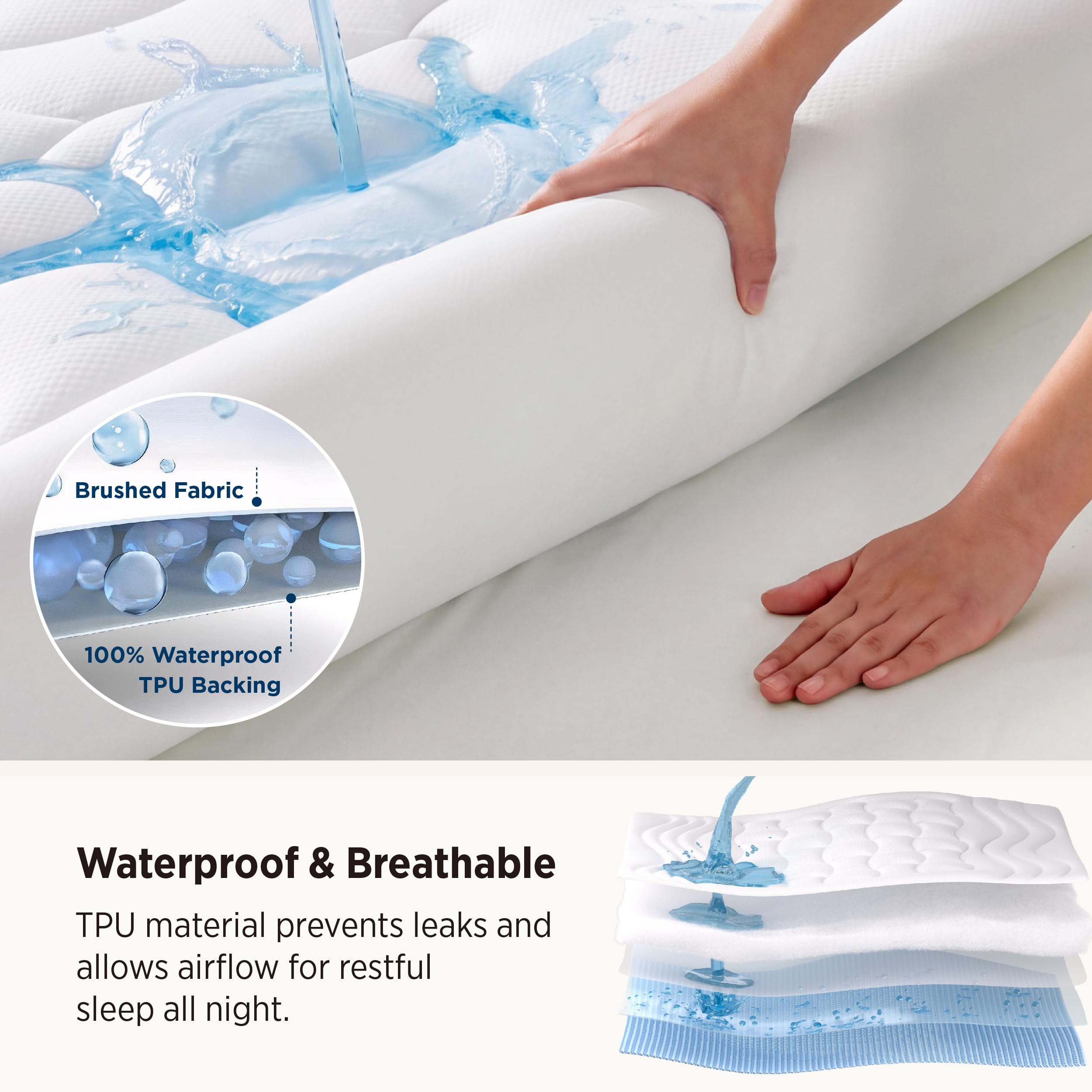 Bedsure quilted top close-up highlighting soft texture and comfortable padding